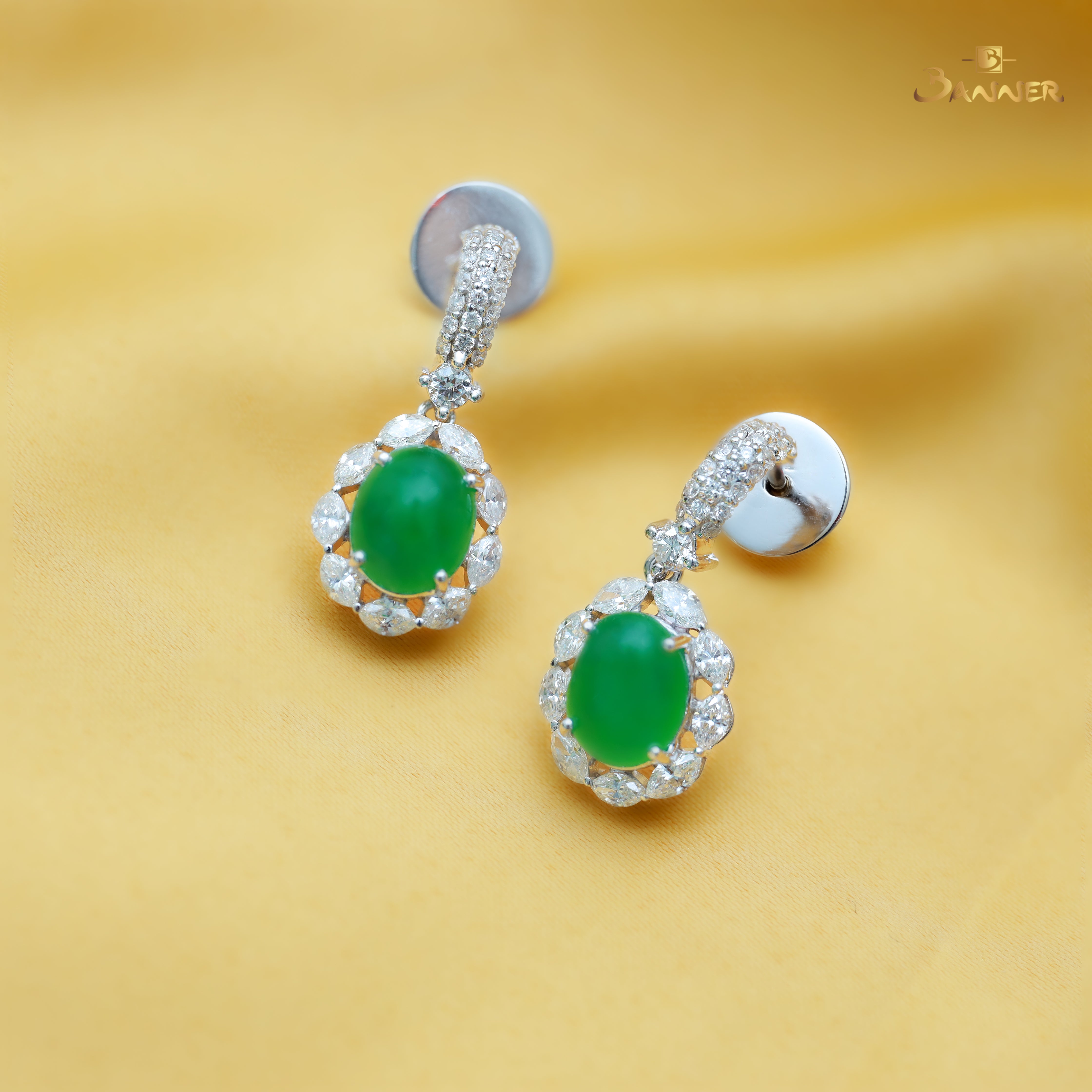 Jade and Diamond Earrings