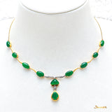 Green Jade and Diamond Necklace