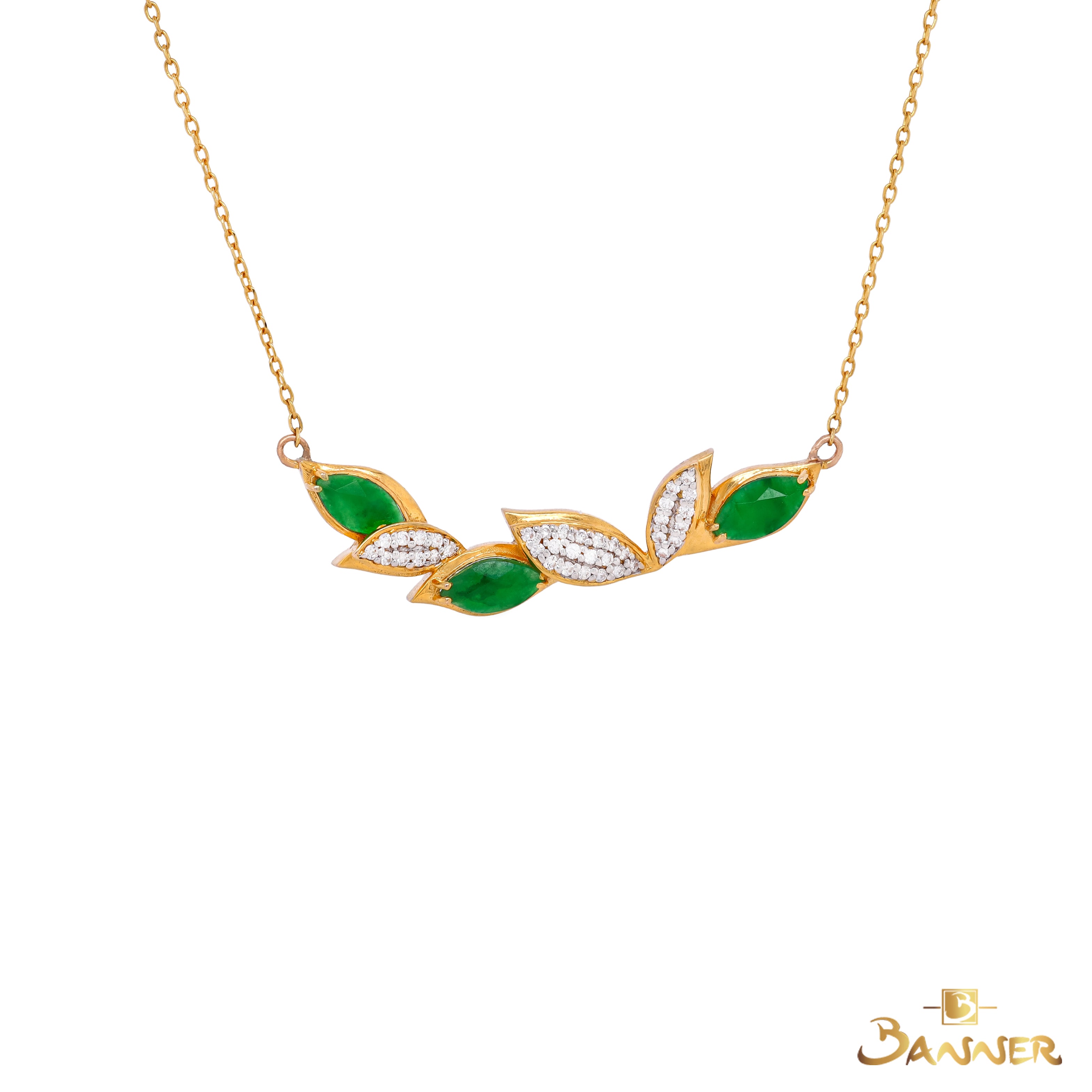 Jade and Diamond Liana Necklace