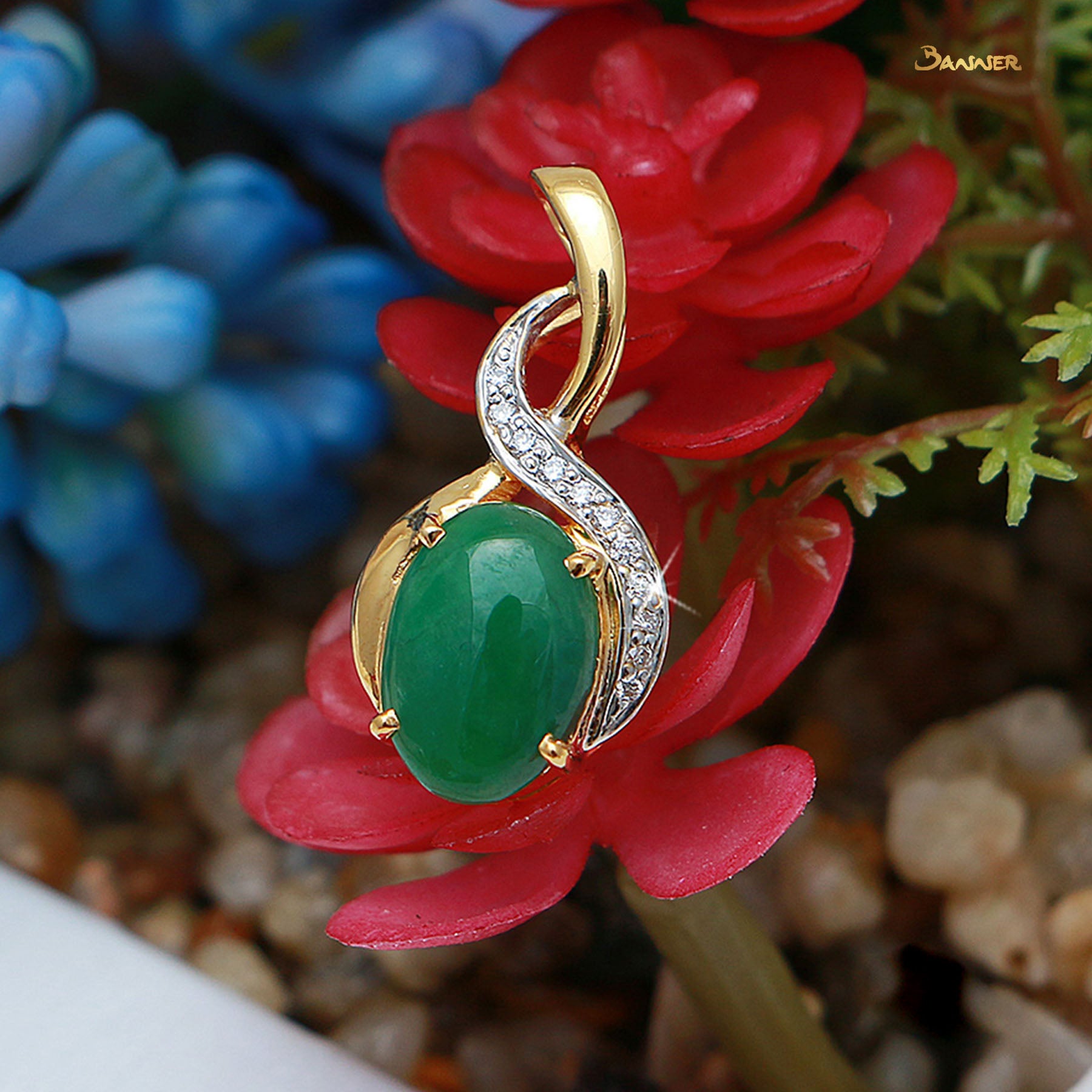 Jade and Diamond Thit-Sein Pendant