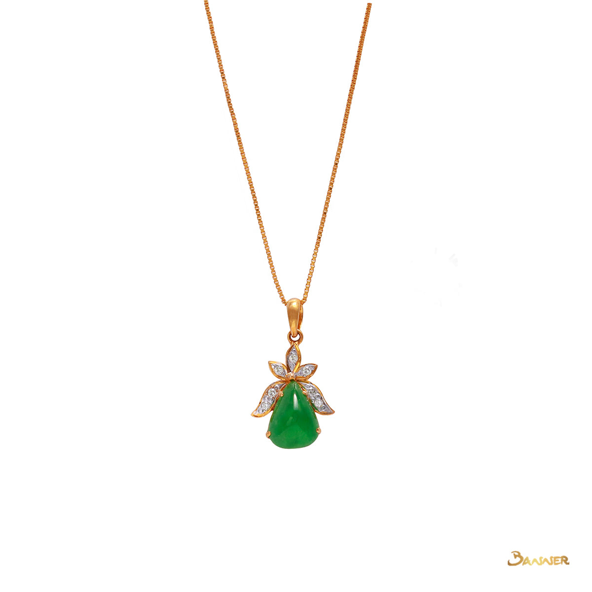 Jade and Diamond Bell Pendant