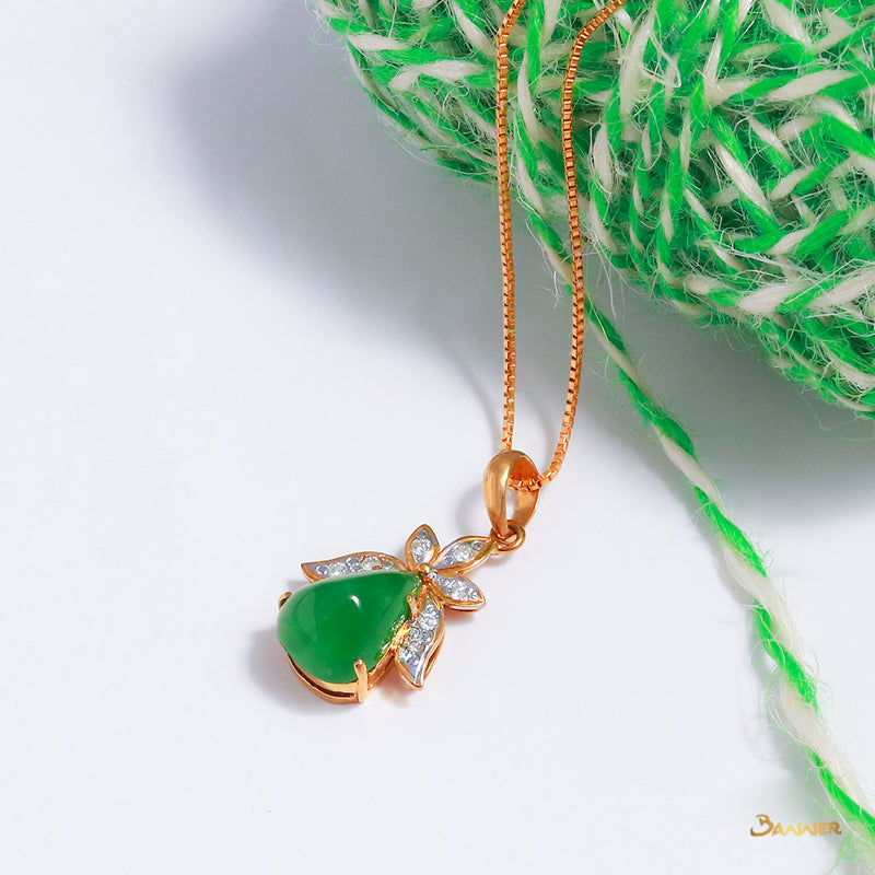 Jade and Diamond Bell Pendant
