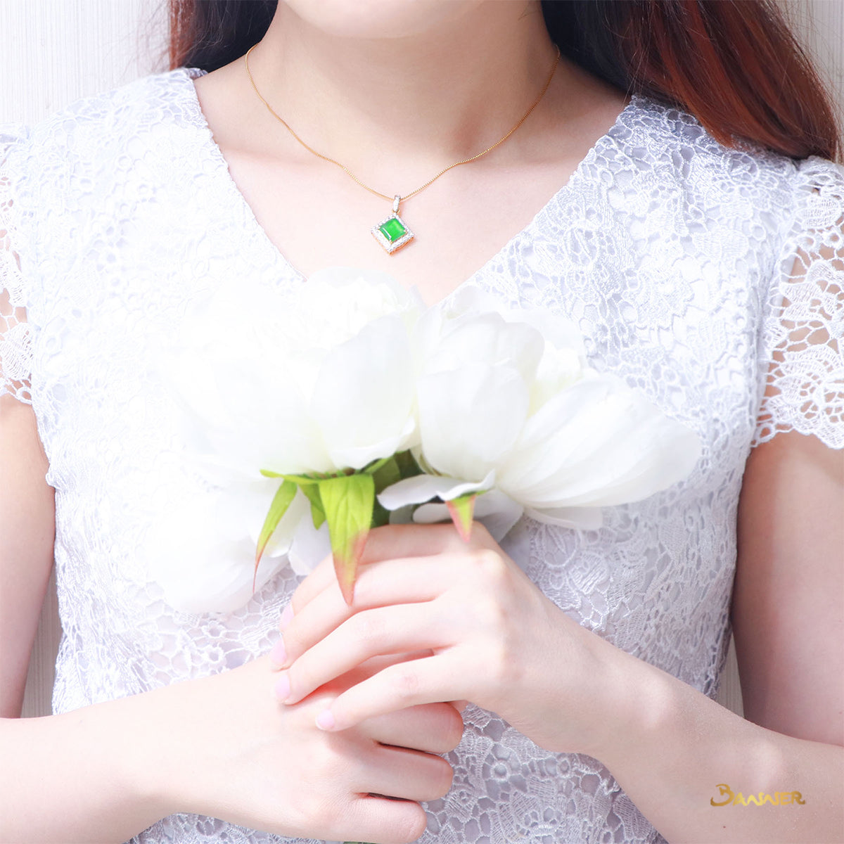 Jade and Diamond Pendant