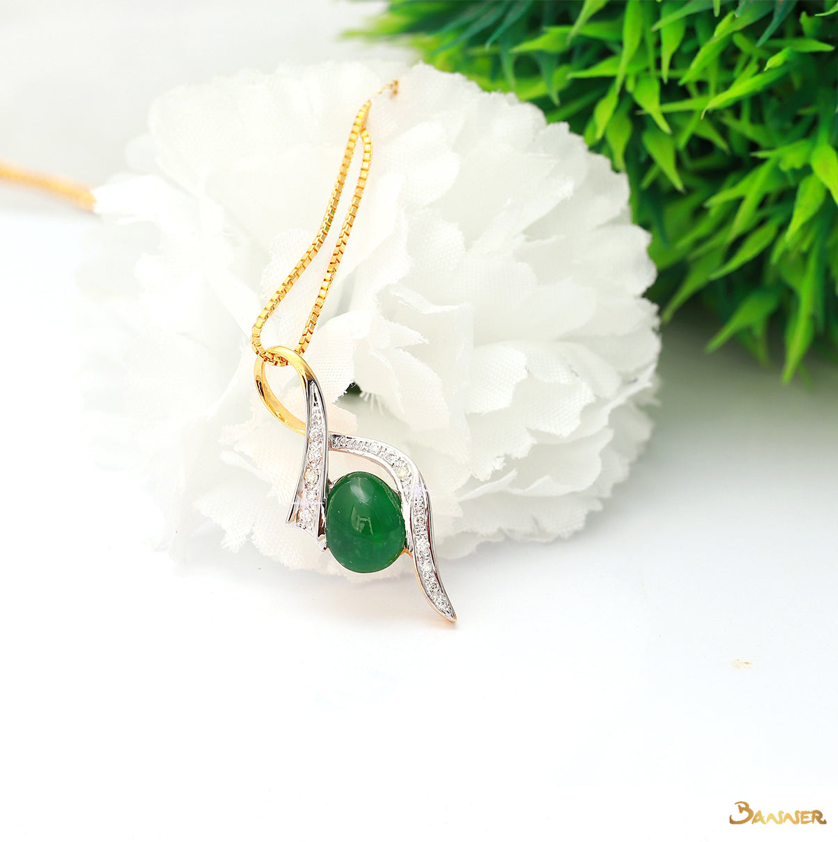 Jade and Diamond Pendant