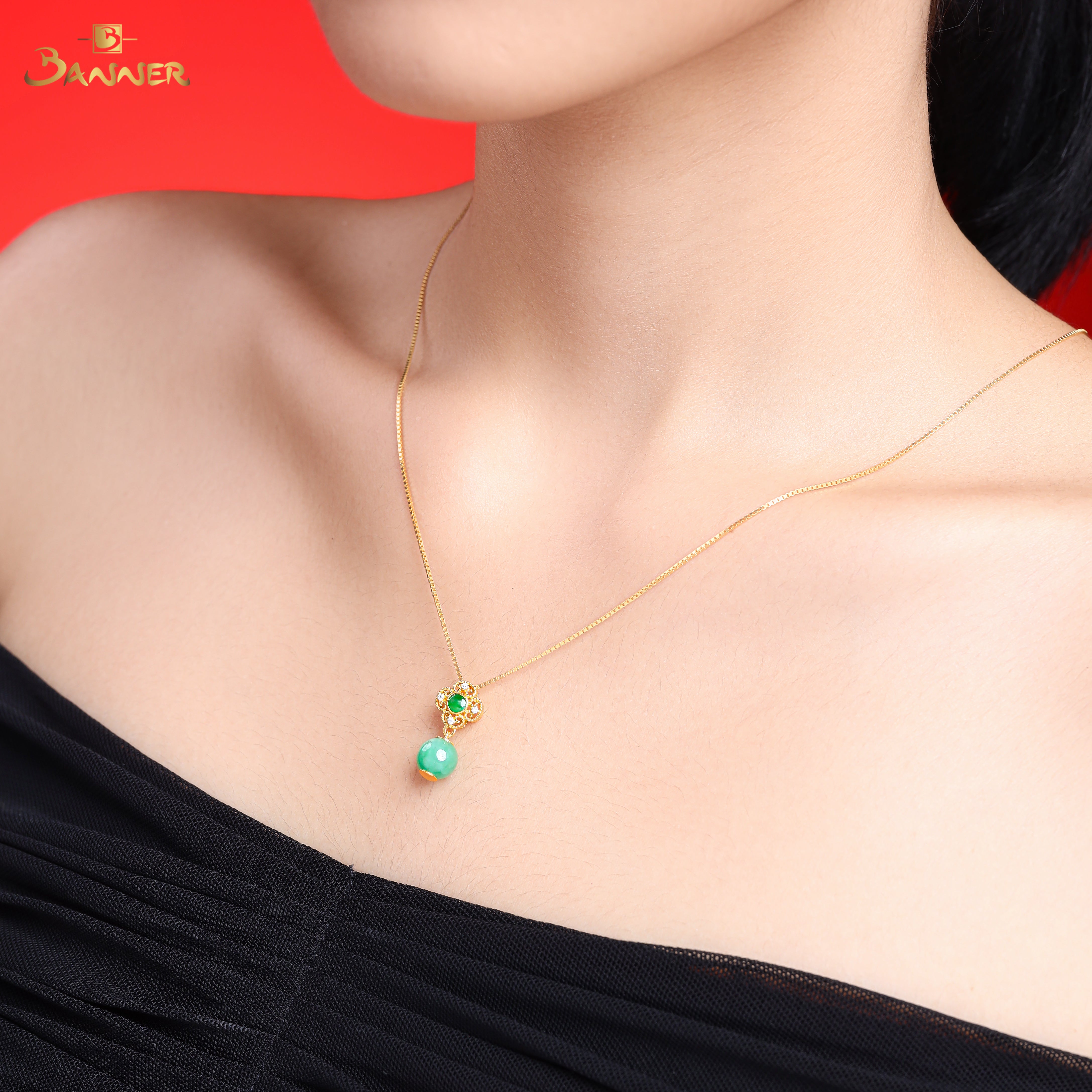 Jade and Diamond Kanote Pendant