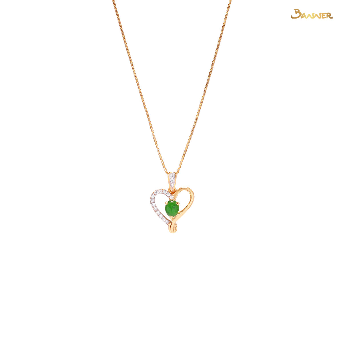 Jade and Diamond Love Pendant