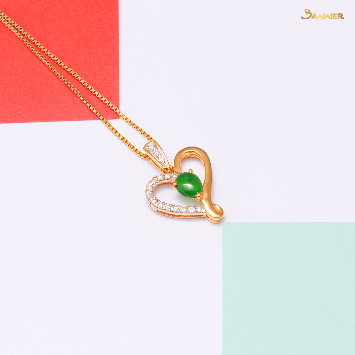 Jade and Diamond Love Pendant