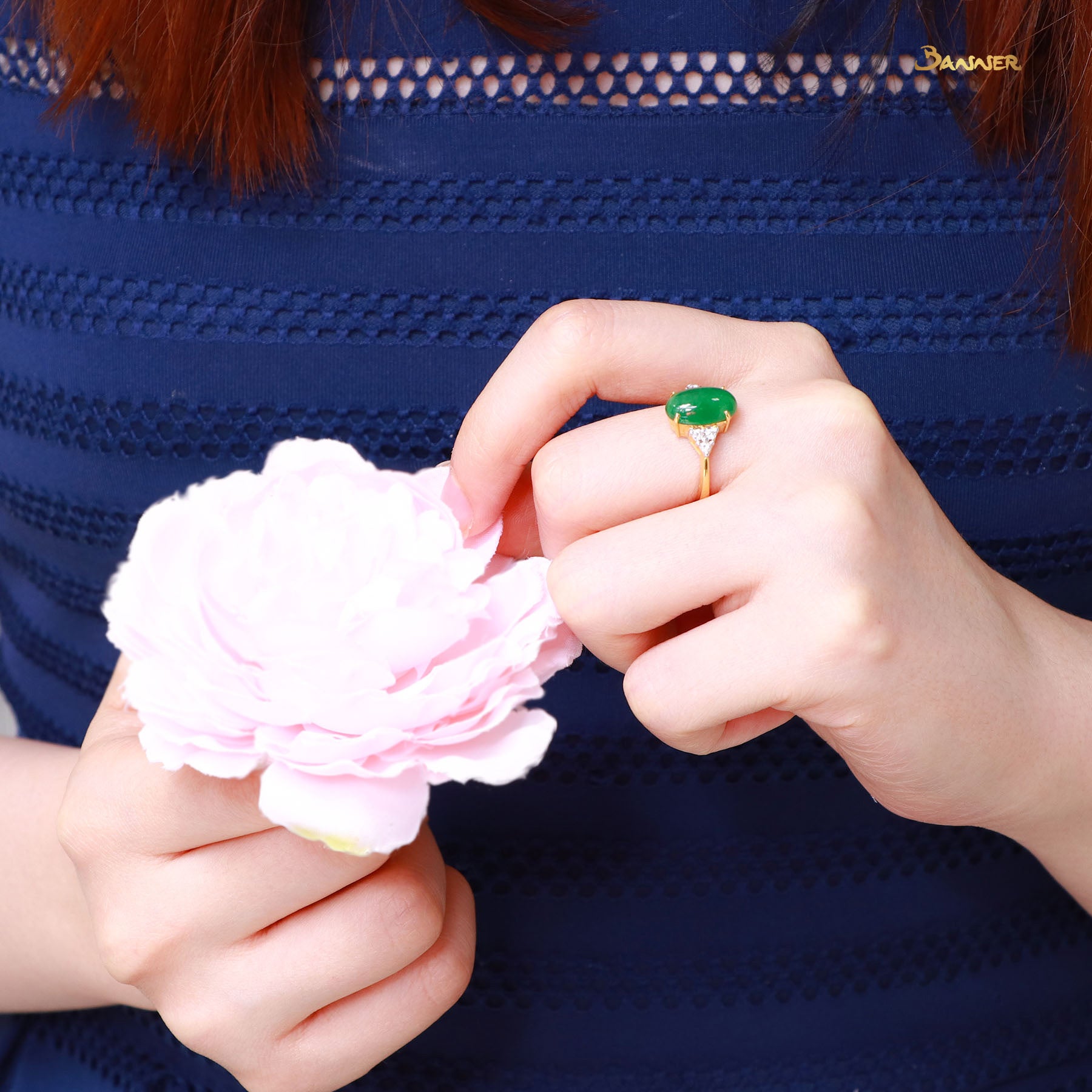 Jade and Diamond Ring