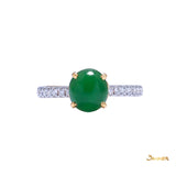 Jade and Diamond Pave Setting Ring