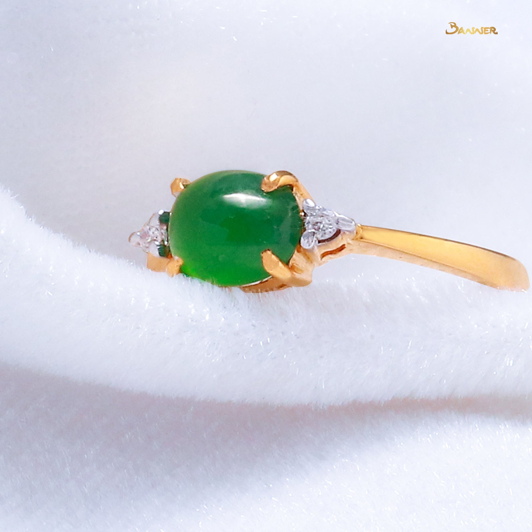 Jade With Diamond Ring