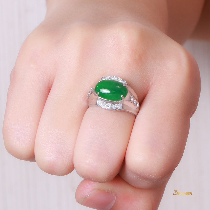 Jade and Diamond Ring