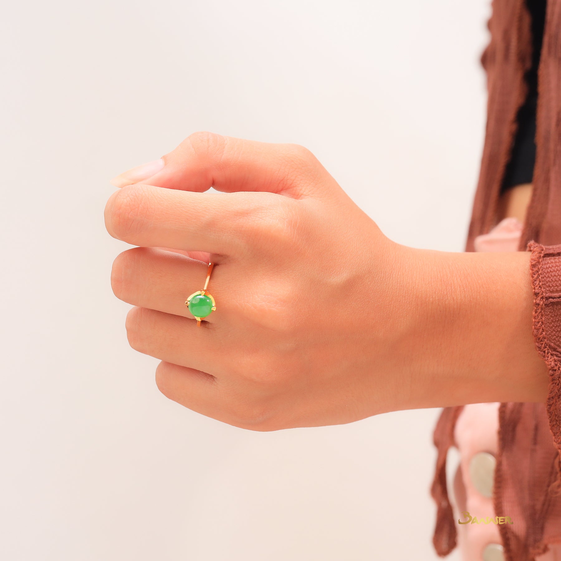 Jade Floral Ring