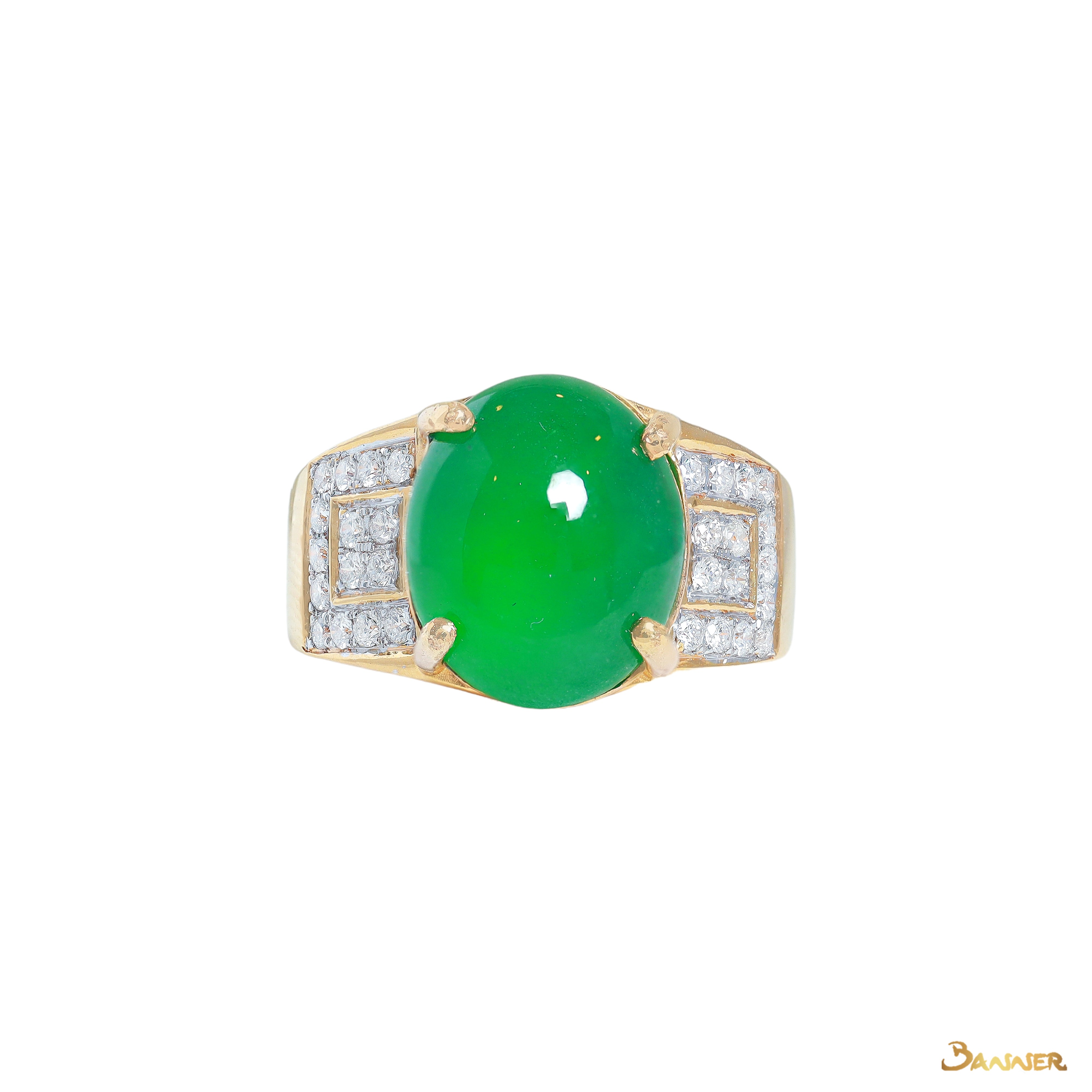 Jade and Diamond Men Ring