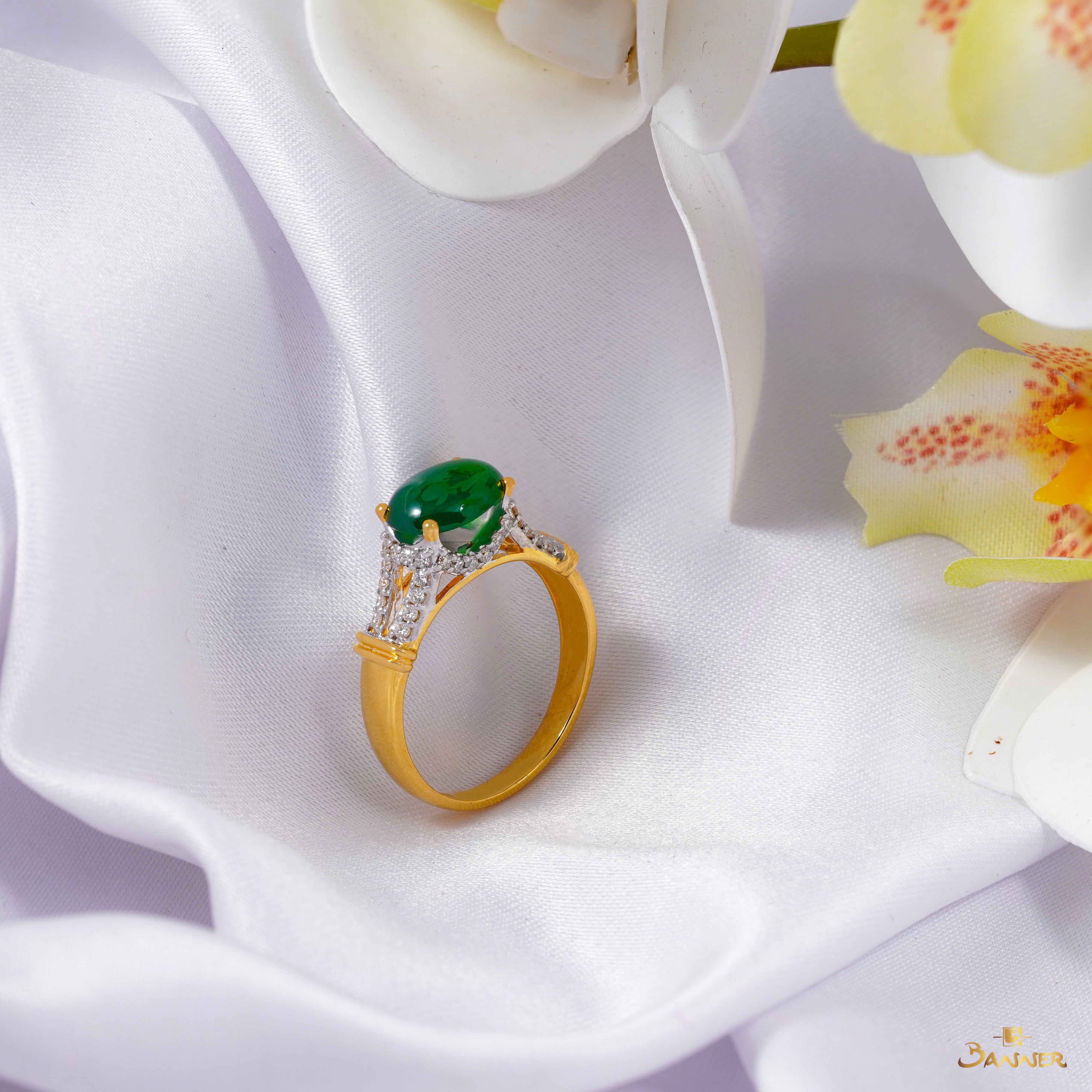 Jade and Diamond Ring