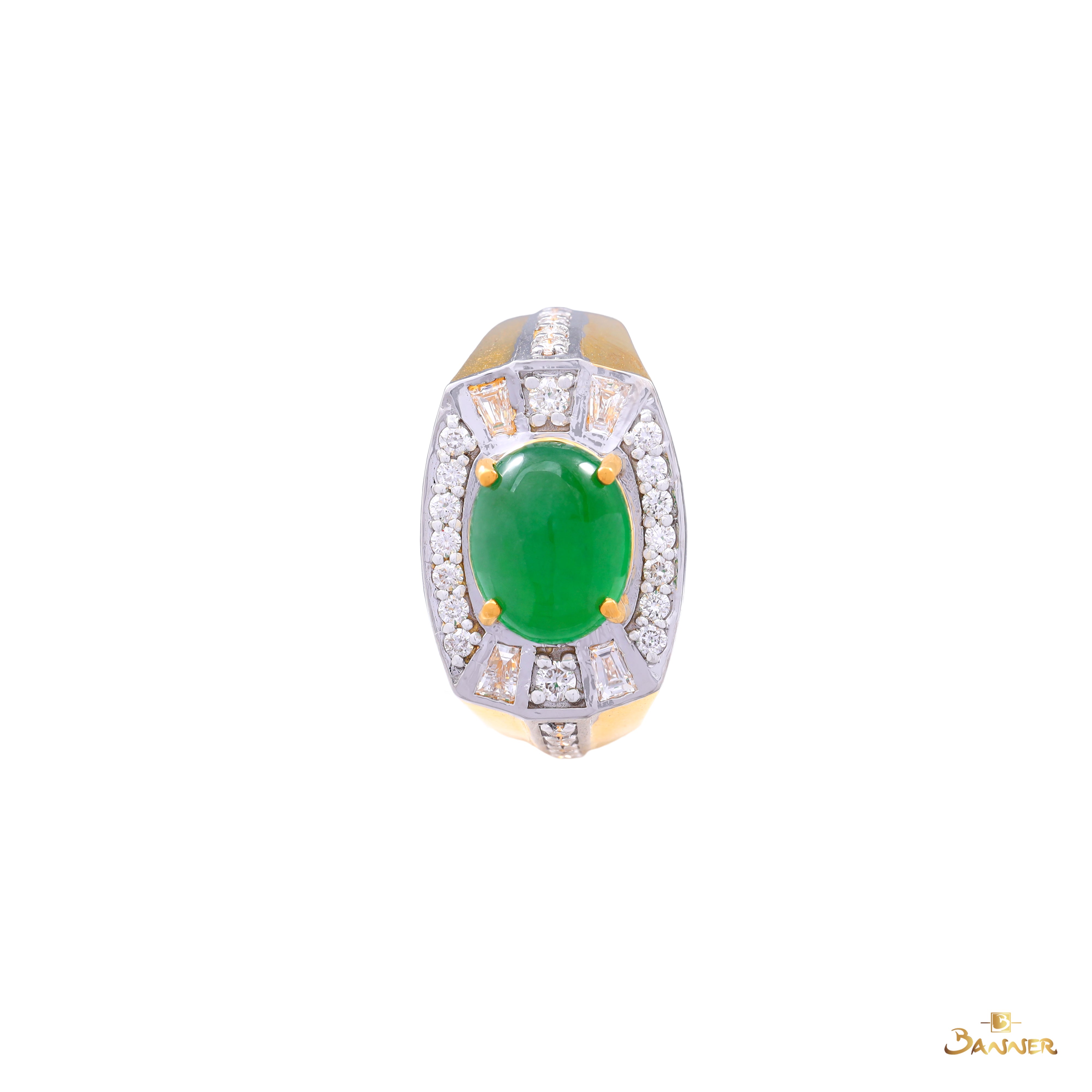 Jade and Diamond Men's Ring