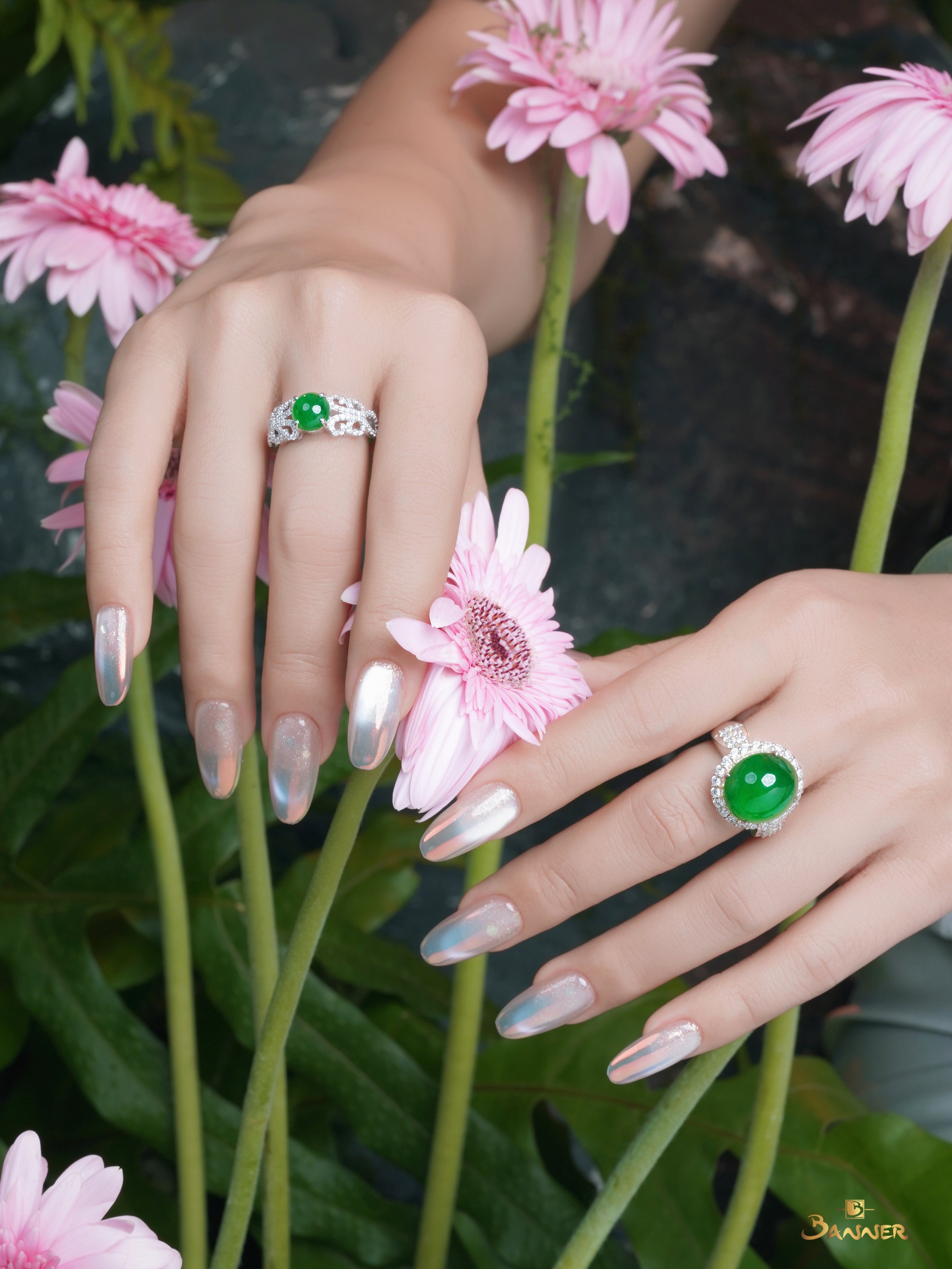 Jade and Diamond Kanote Ring