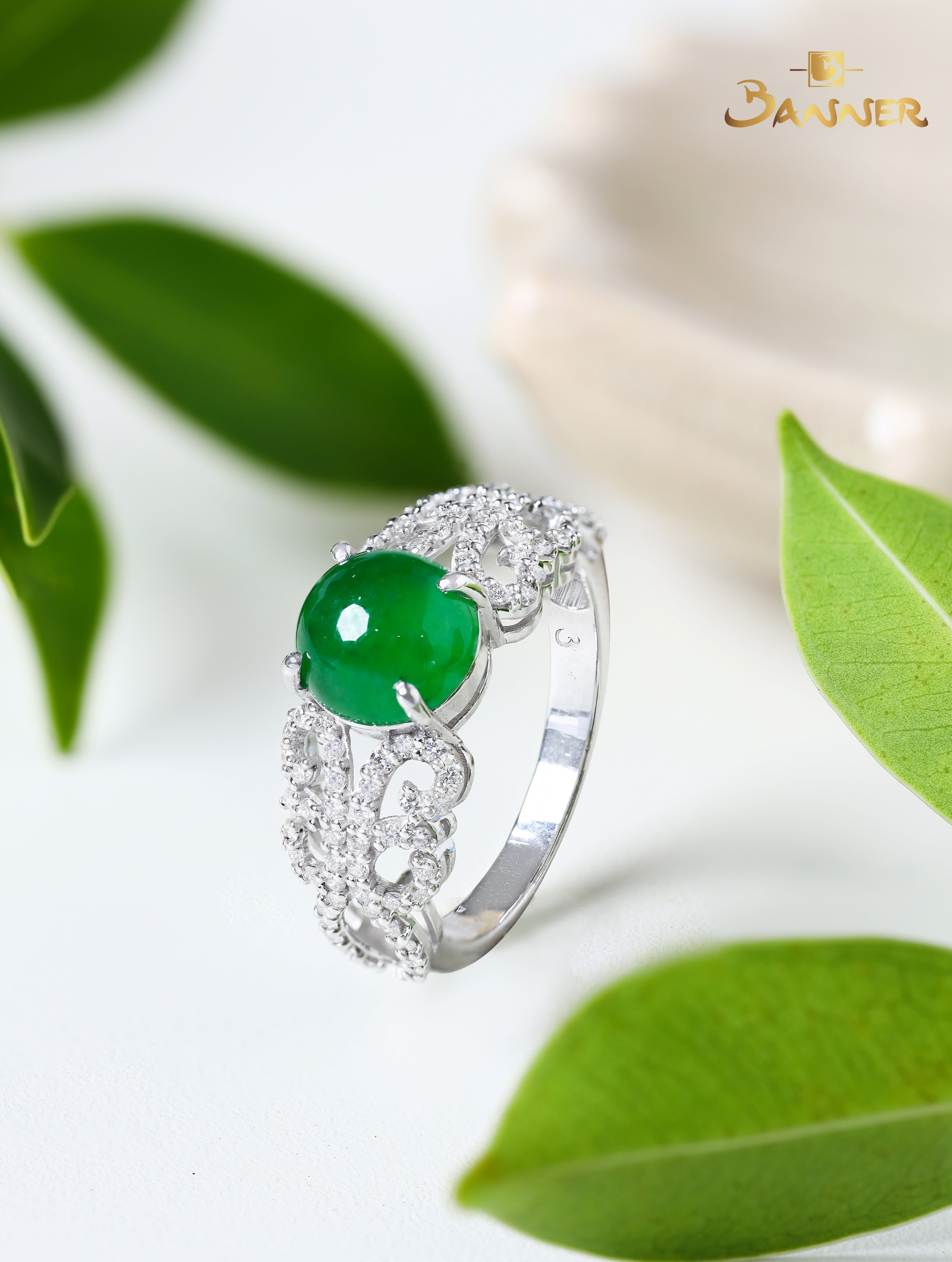 Jade and Diamond Kanote Ring