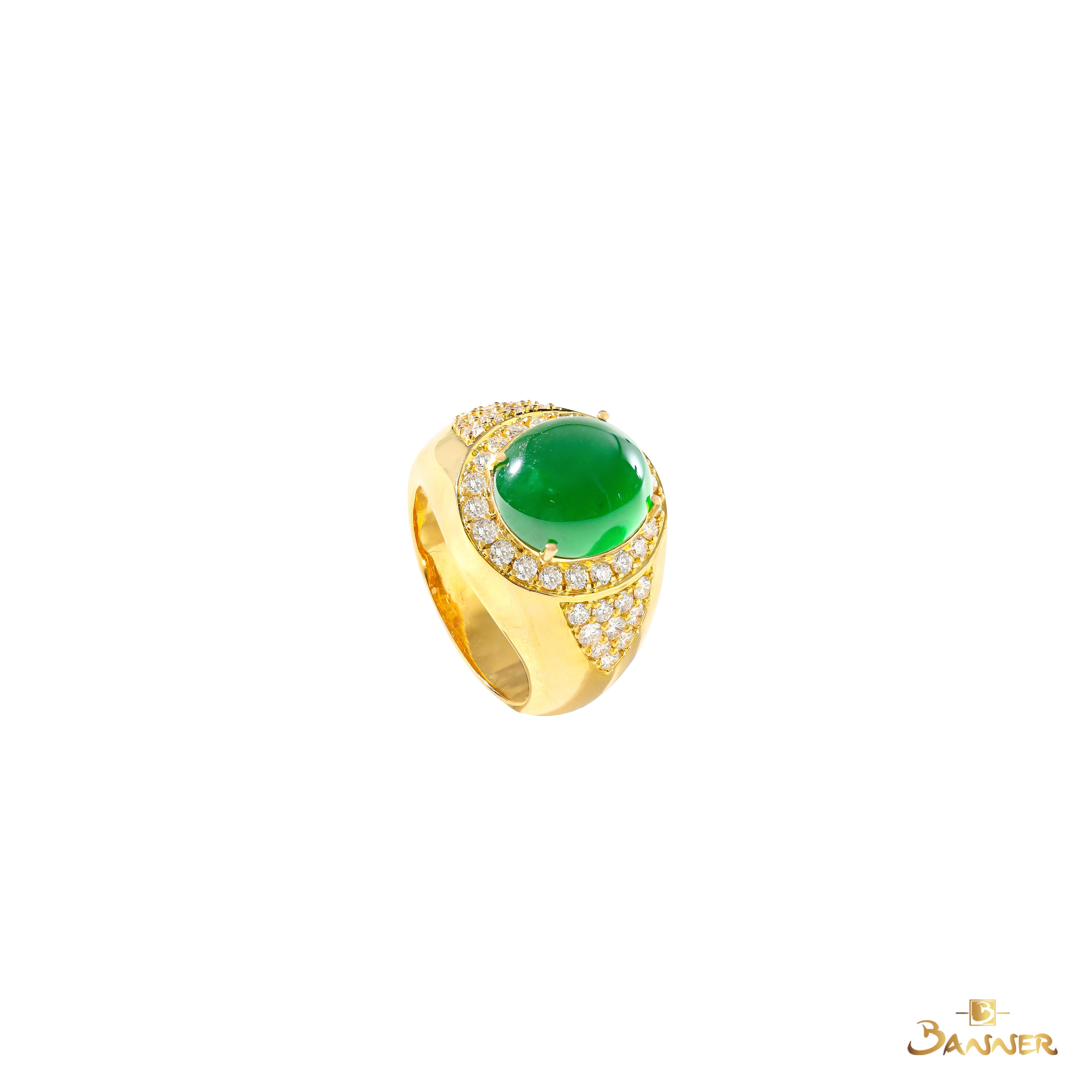 Jade and Diamond Men's Ring