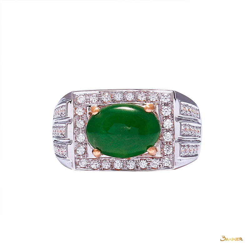 Jade and Diamond Men Ring