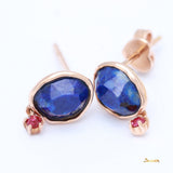 Lapis Lazuli and Ruby Earrings