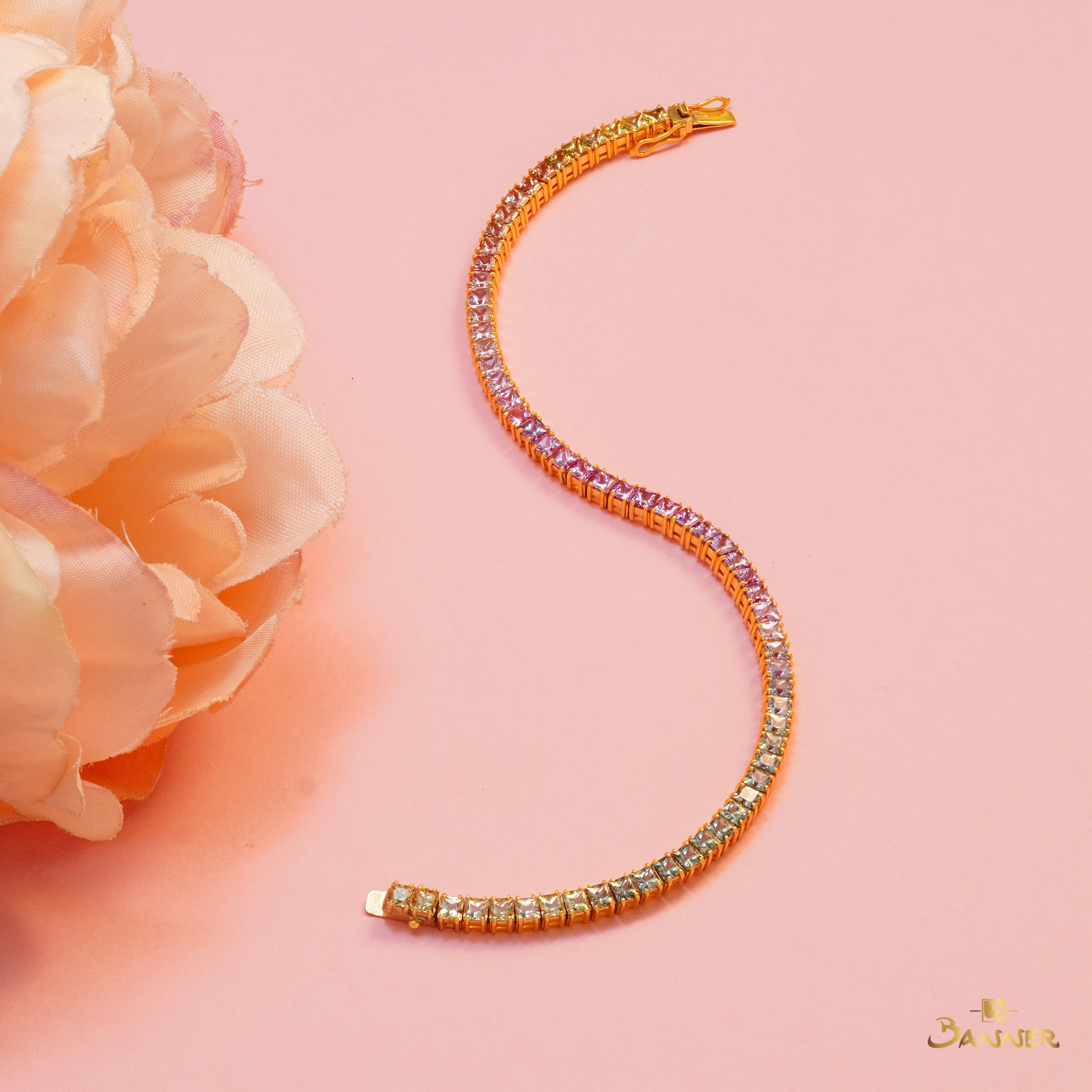 Muti-colored Sapphire Tennis Bracelet