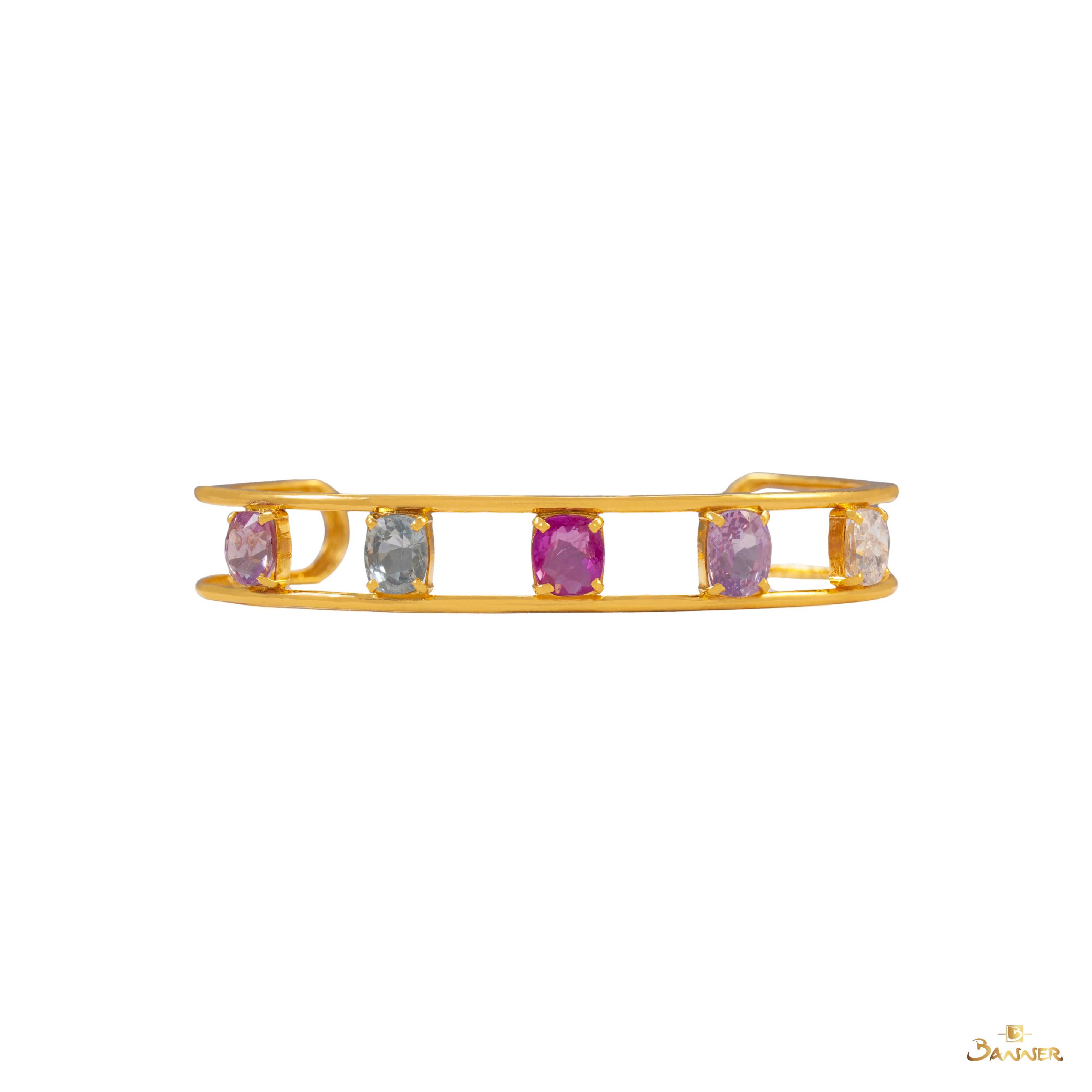 Multi-colored Sapphire Chroma Bangle Bracelet
