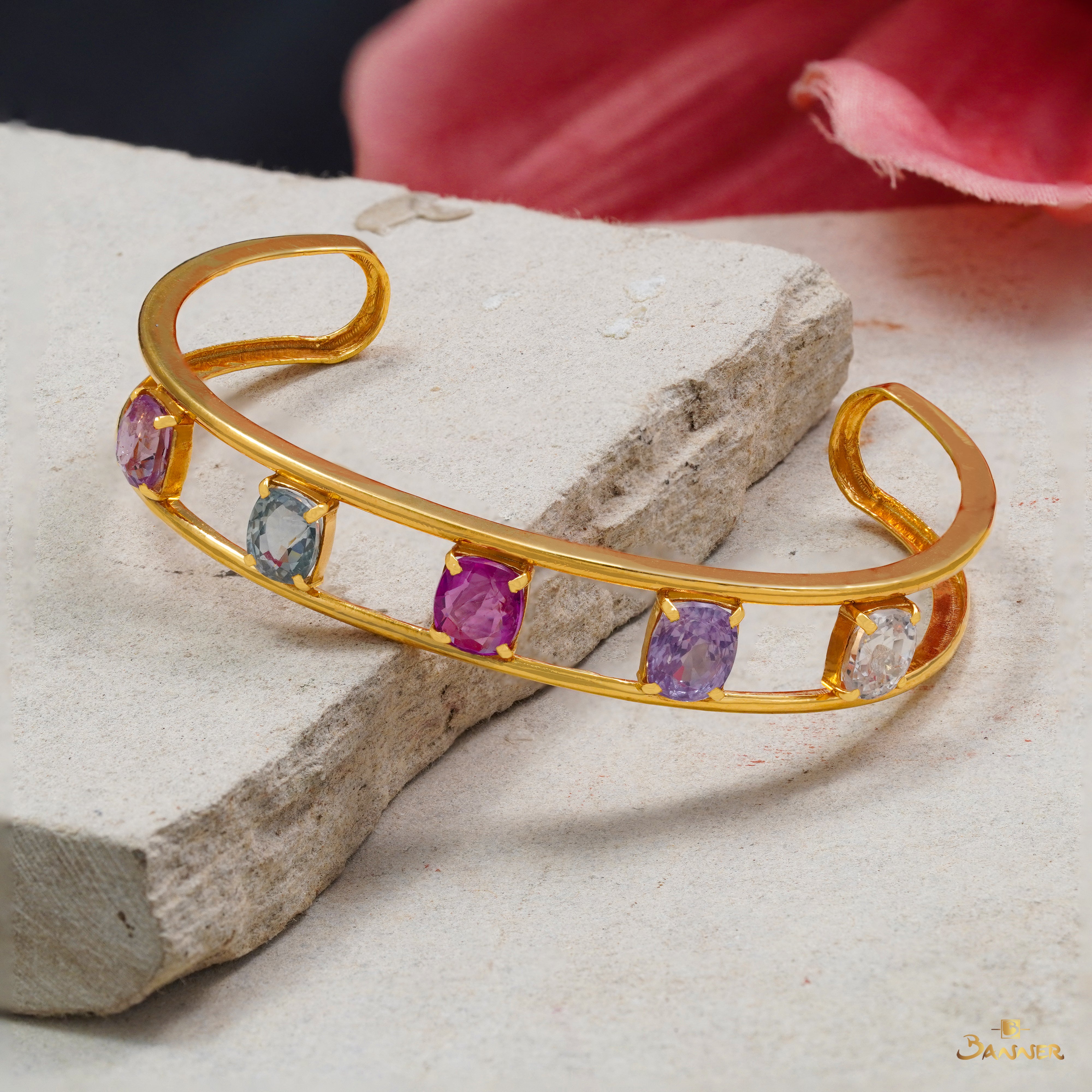 Multi-colored Sapphire Chroma Bangle Bracelet