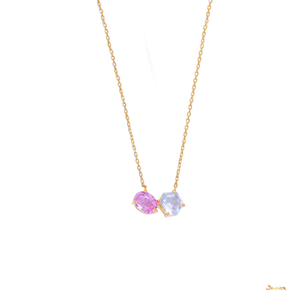 Toi - Et - Moi Multi Colored Sapphire Necklace