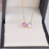 Toi - Et - Moi Multi Colored Sapphire Necklace