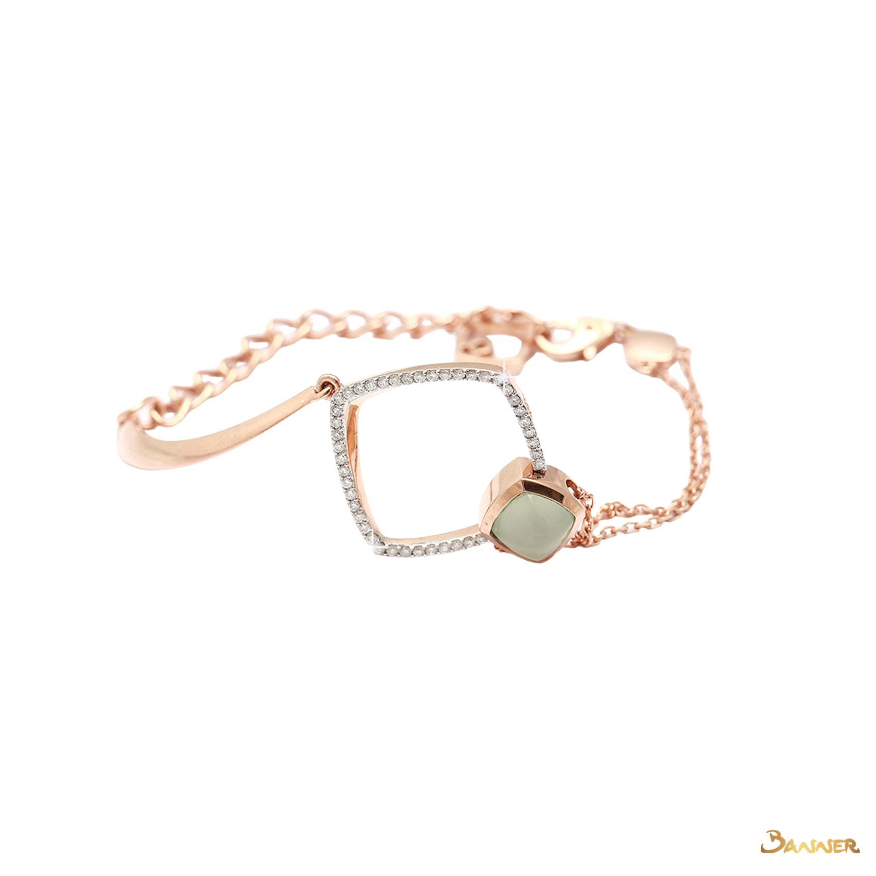 Moonstone and Diamond Bracelet