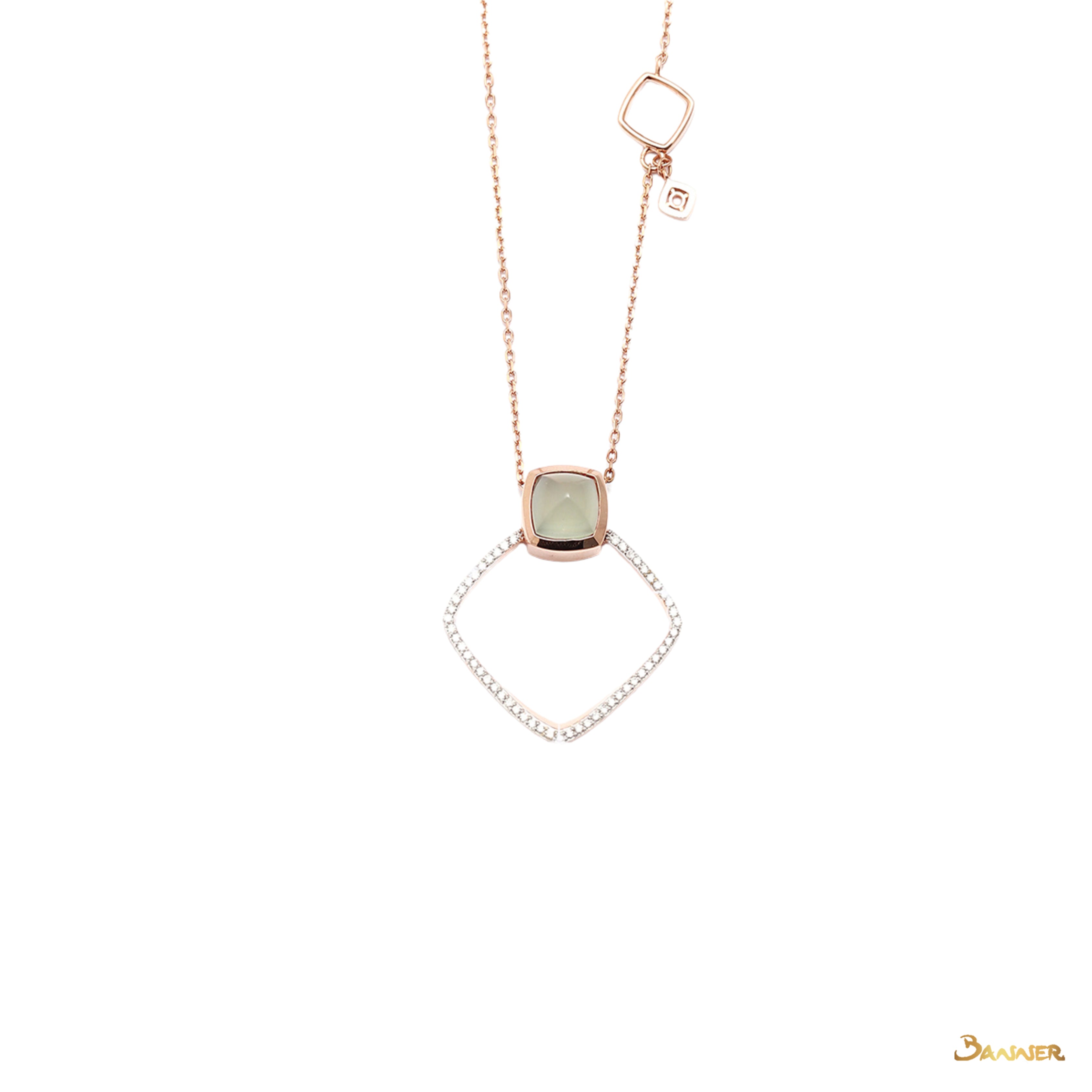 Moonstone and Diamond Necklcae