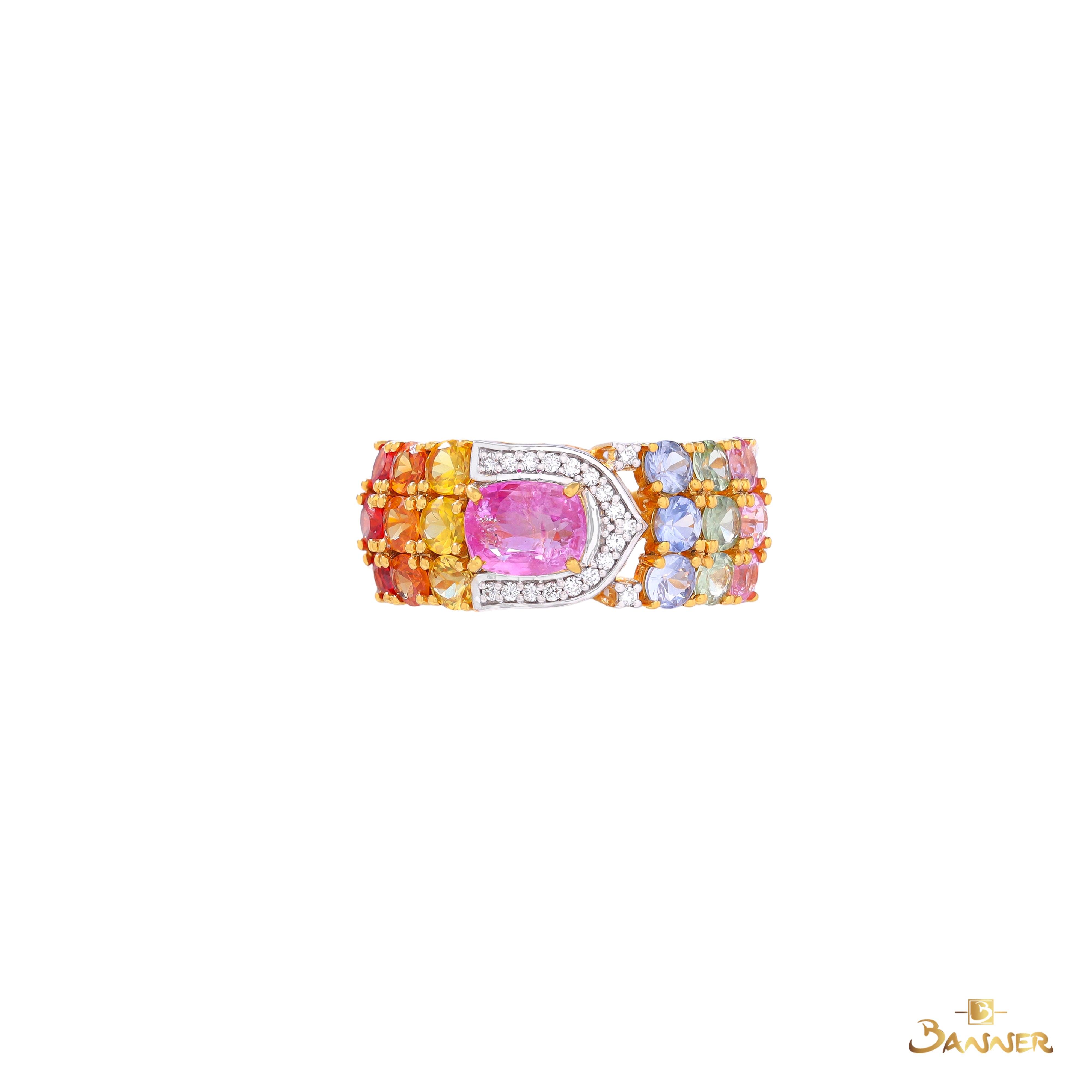 Multi-Colored Sapphire Rainbow Ring