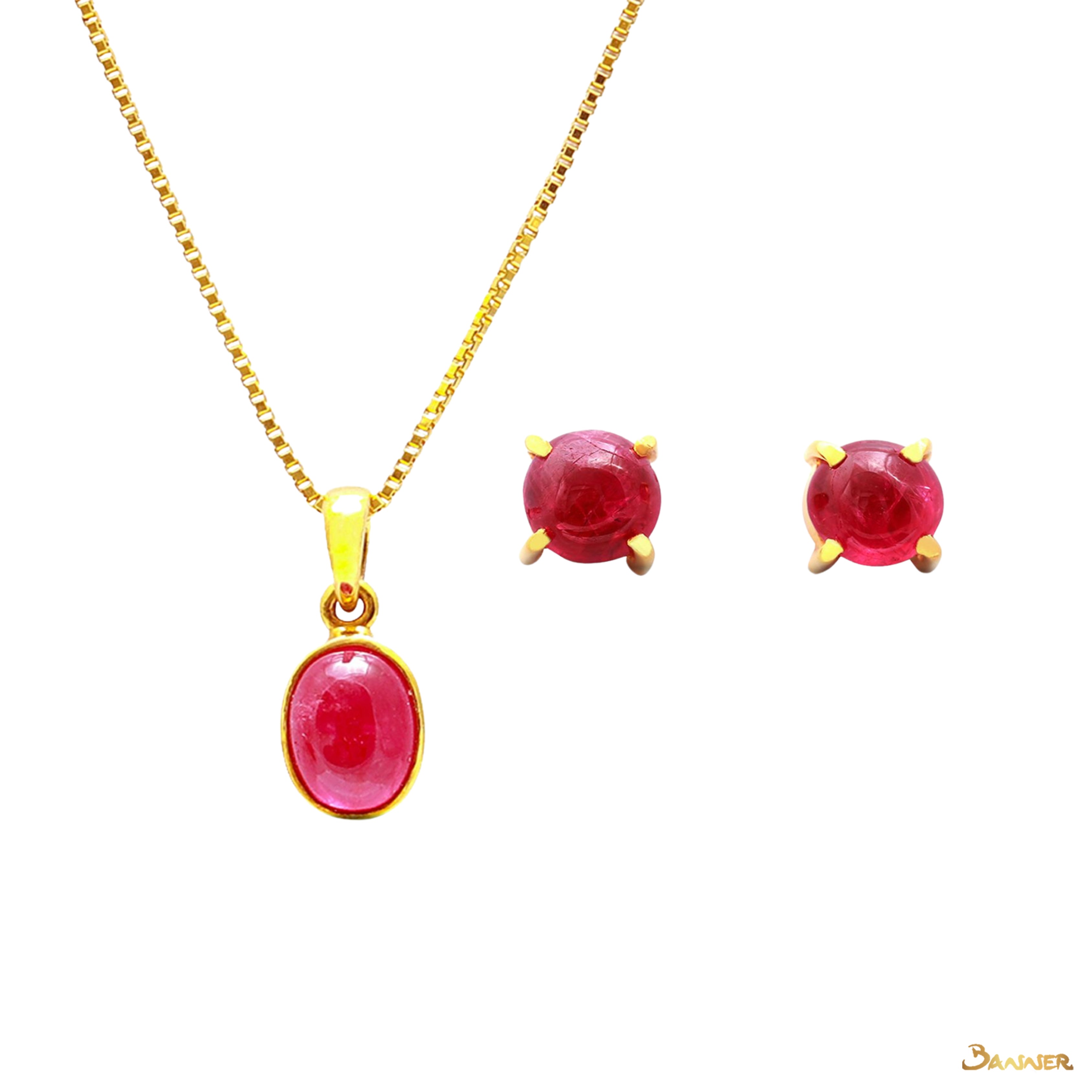 Ruby Cabochon Set