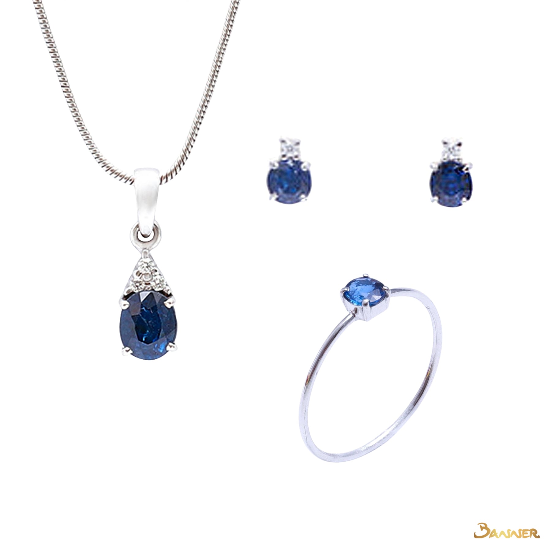 Sapphire and Diamond Petite Set