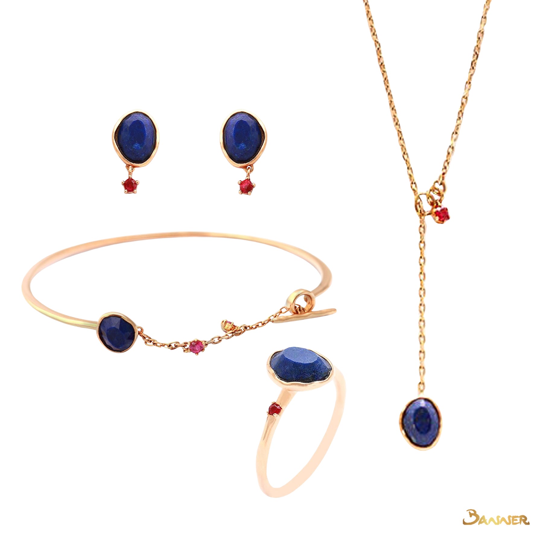 Lapis Lazuli and Ruby Set