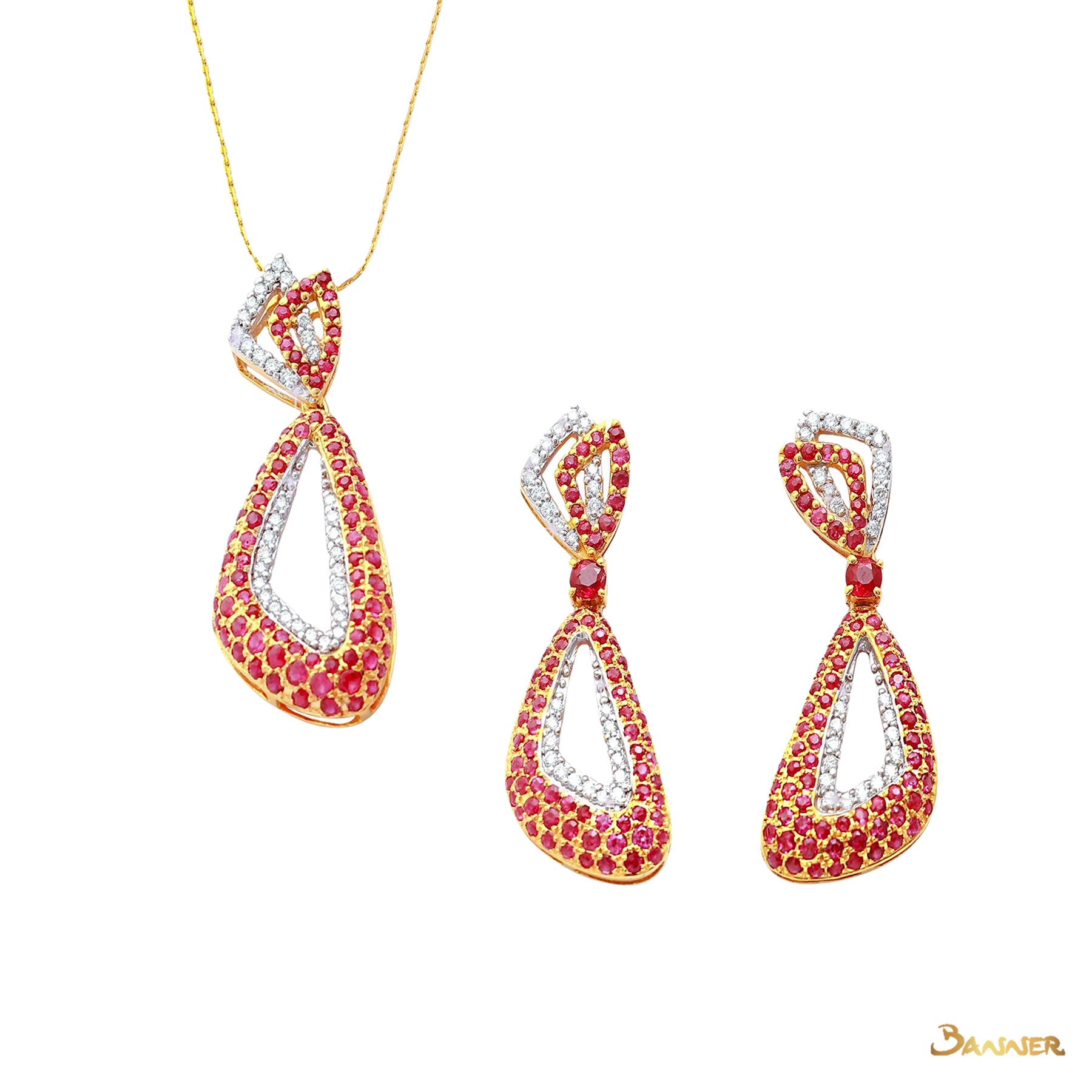 Ruby and Diamond Taung-Pan Set