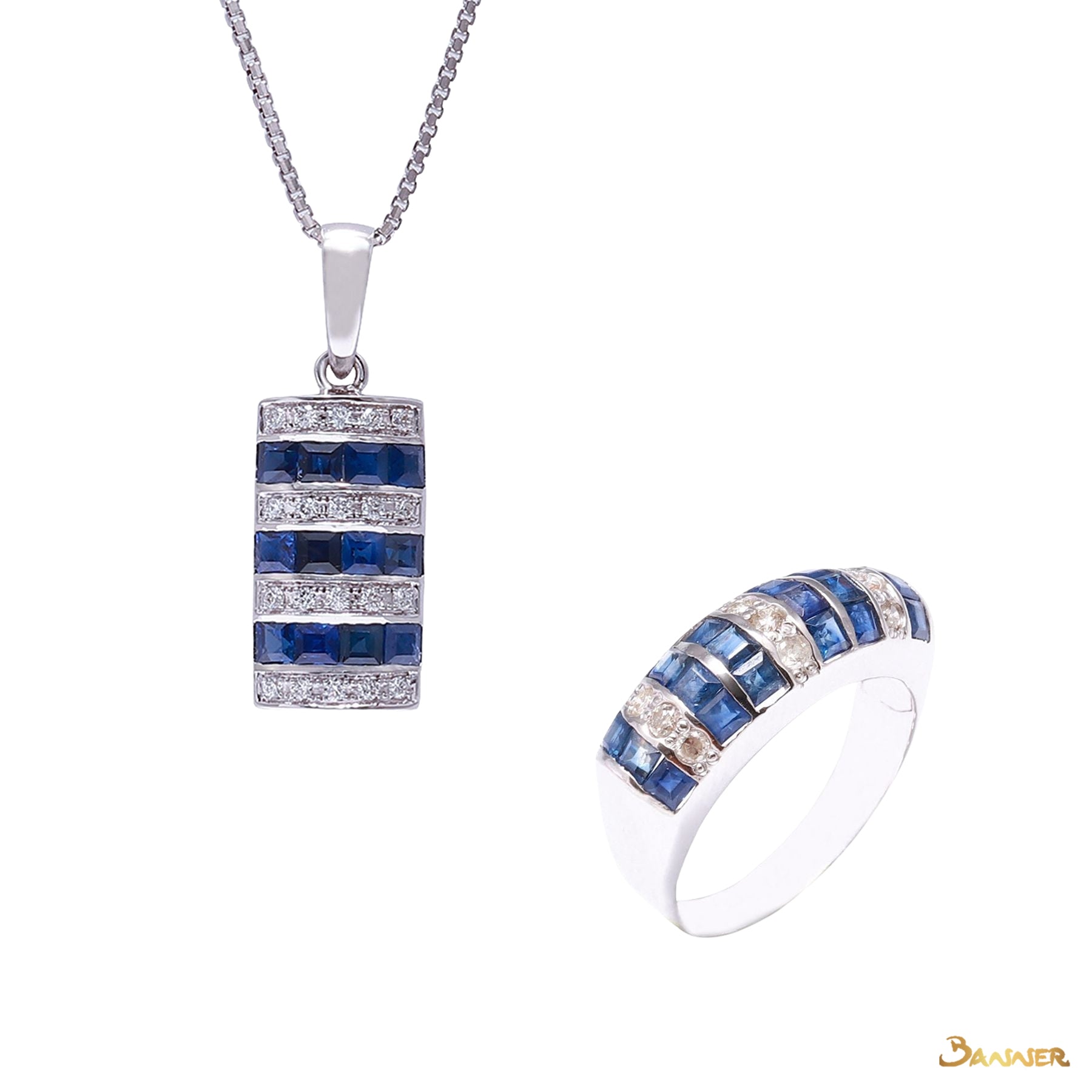 Sapphire and Diamond Wasit Set