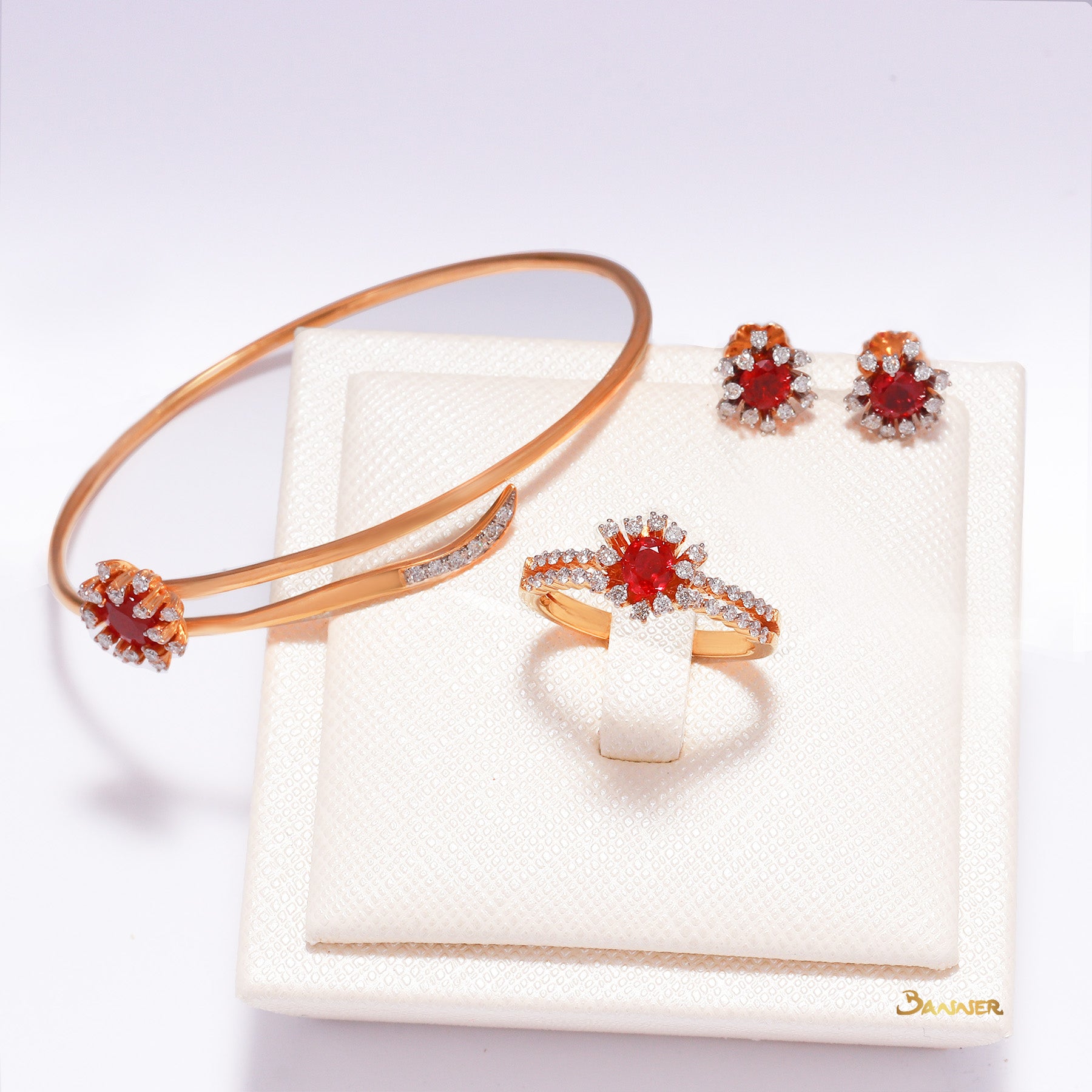 Ruby and Diamond Rose Set