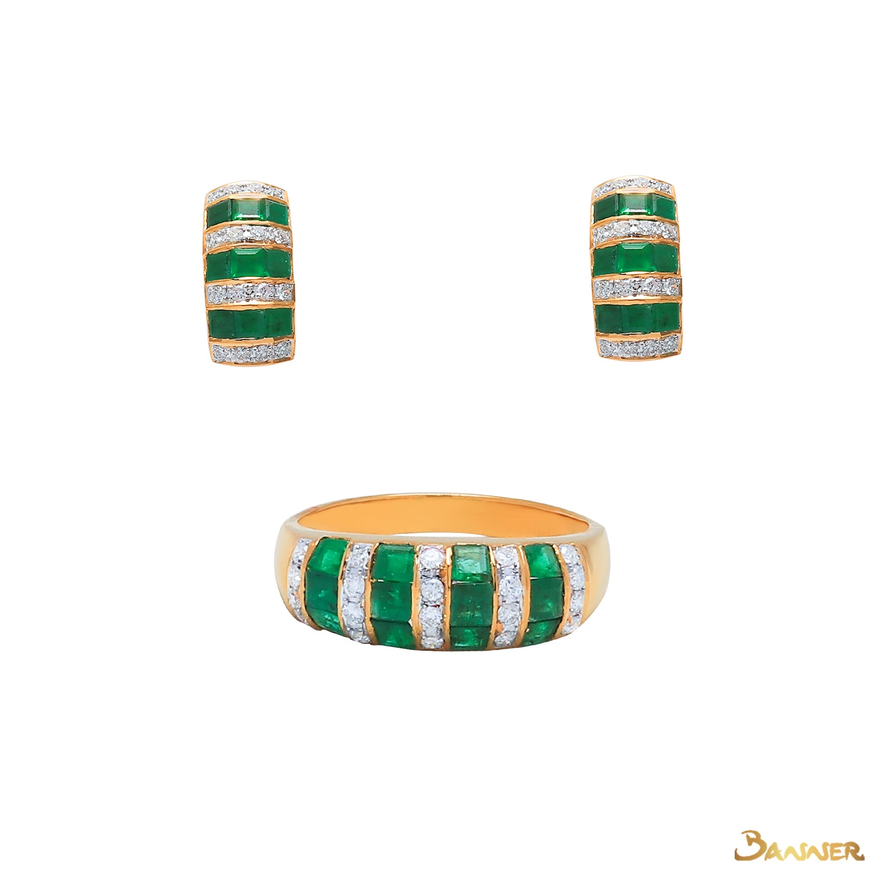 Emerald and Diamond Wasit Set