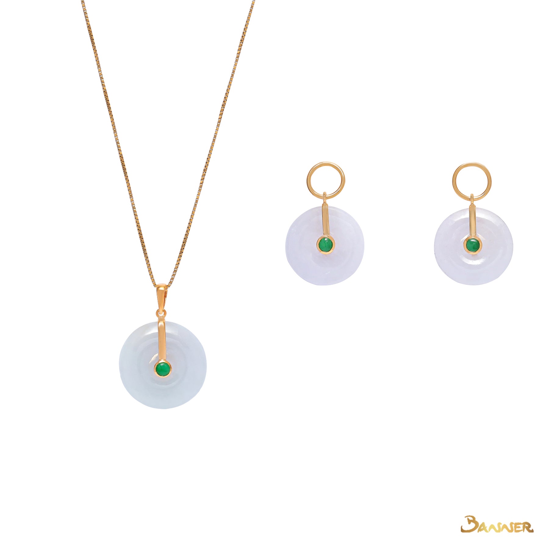 Lavender Jade Circle and Green Jade Set