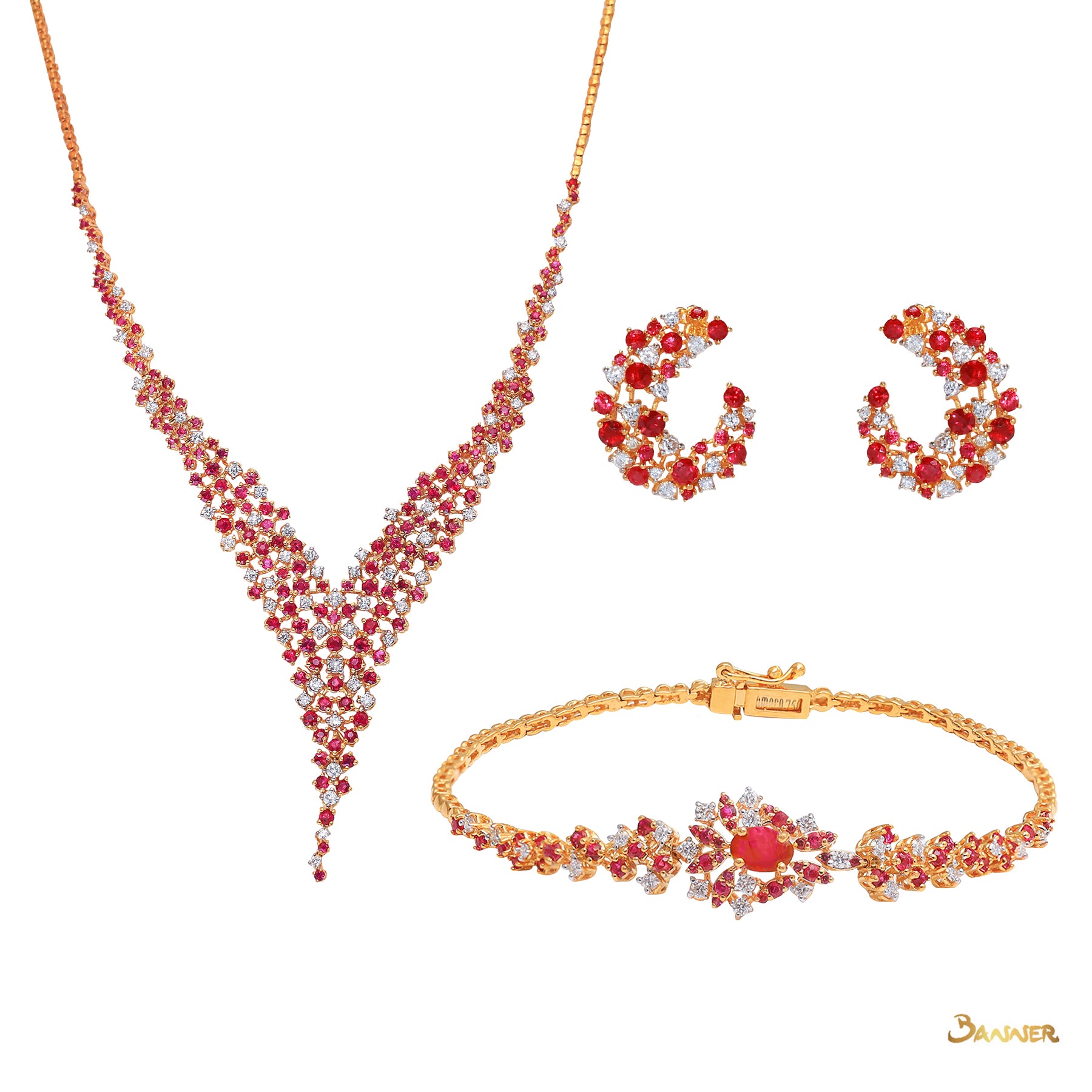 Ruby and Diamond Elegant Set