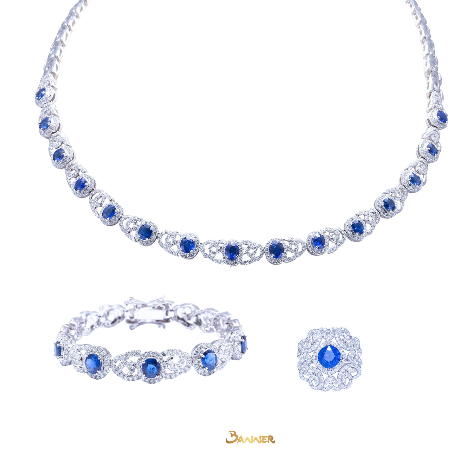 Sapphire and Diamond Elegant Set