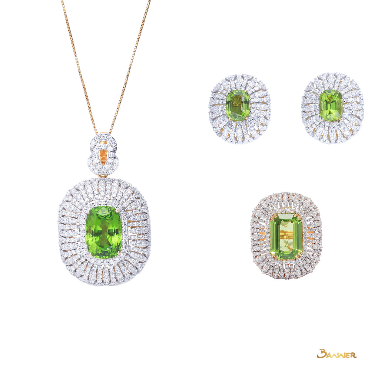 Peridot and Diamond Elegant Set