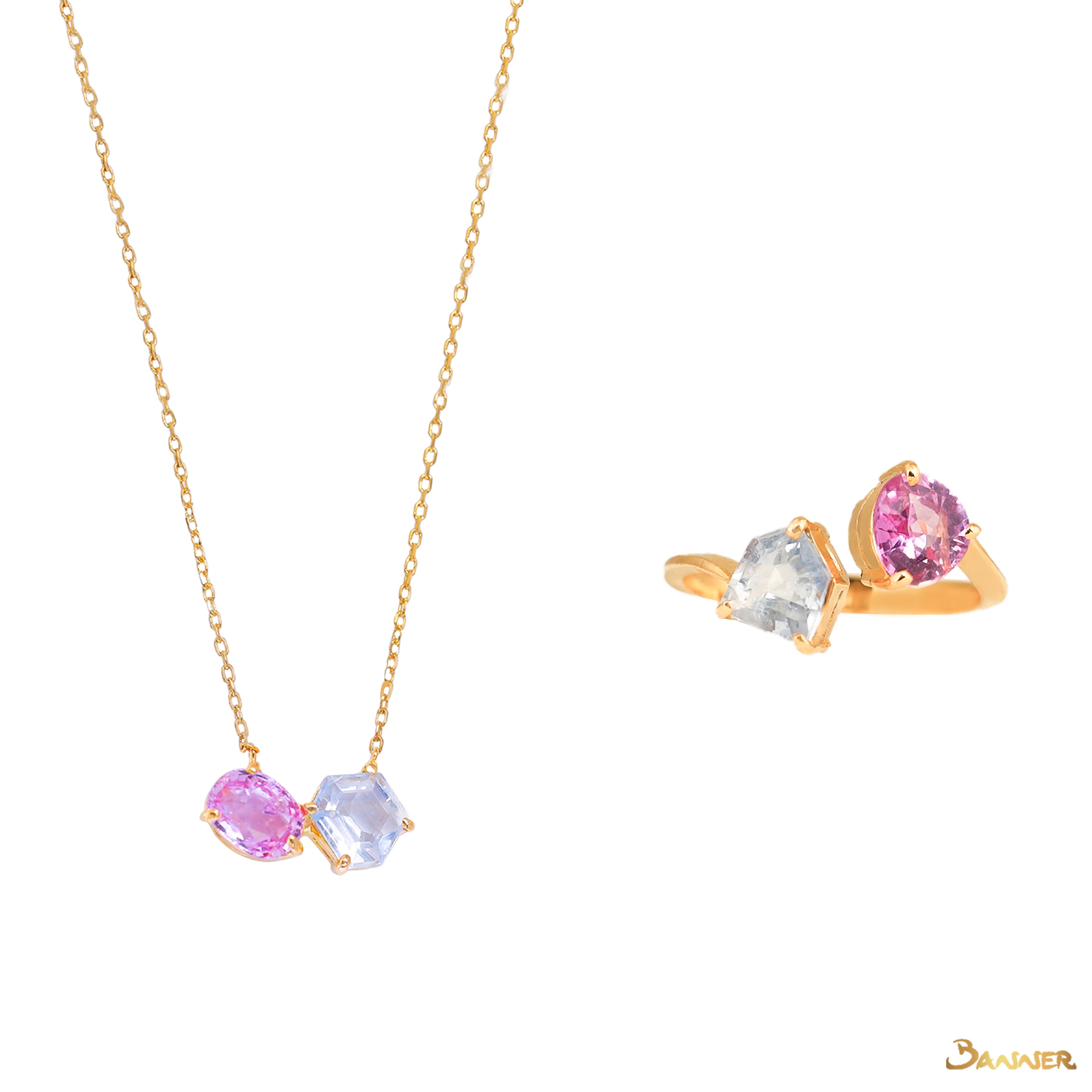 Toi - Et - Moi Multi Colored Sapphire Set