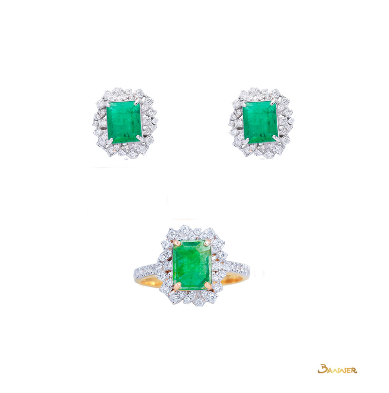 Emerald and Diamond Abstract Set