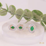 Emerald and Diamond Helix Earrings