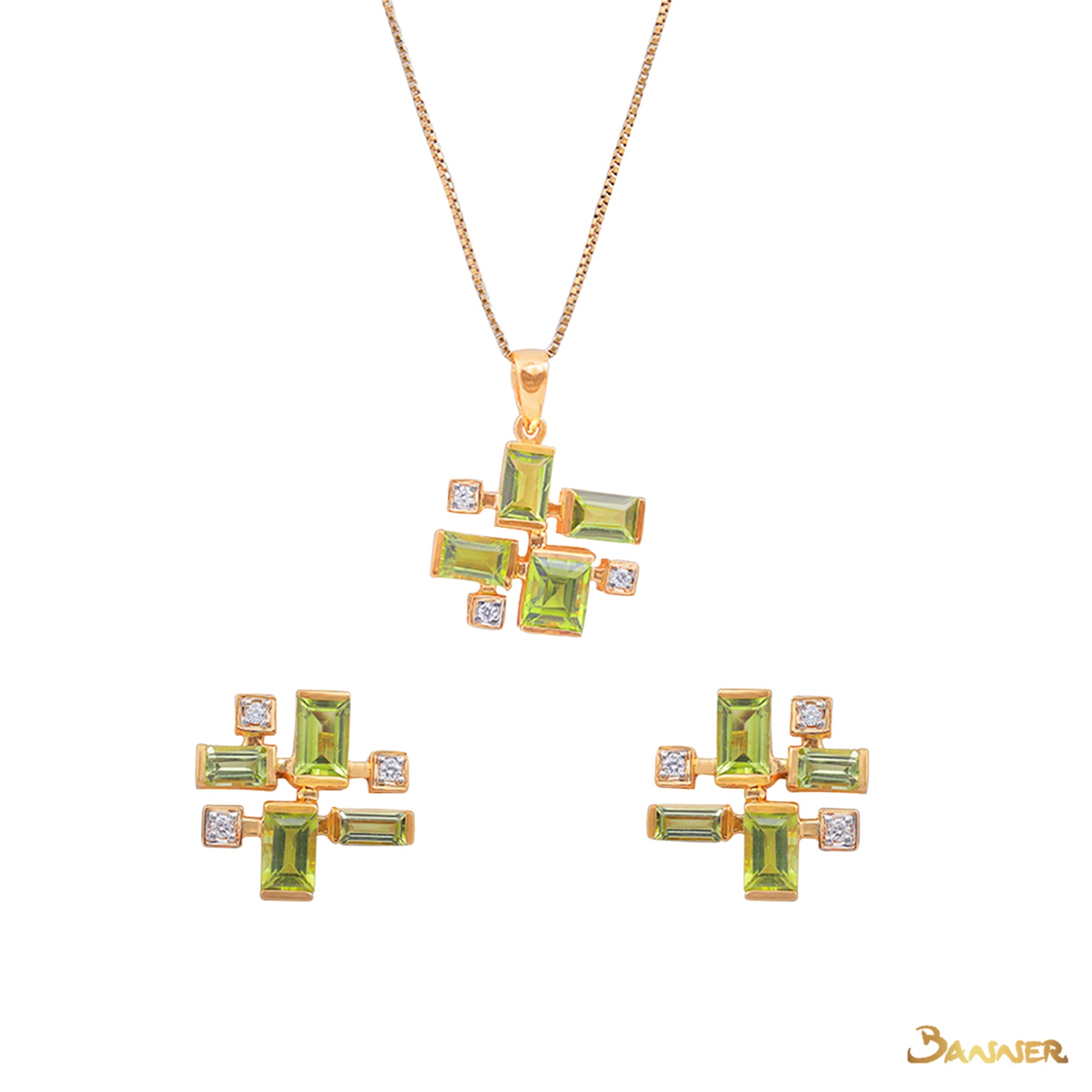 Peridot and Diamond Set