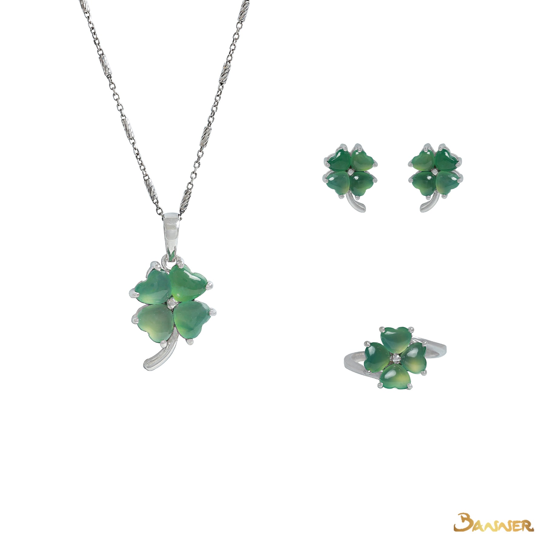 Green Jade Clover Set