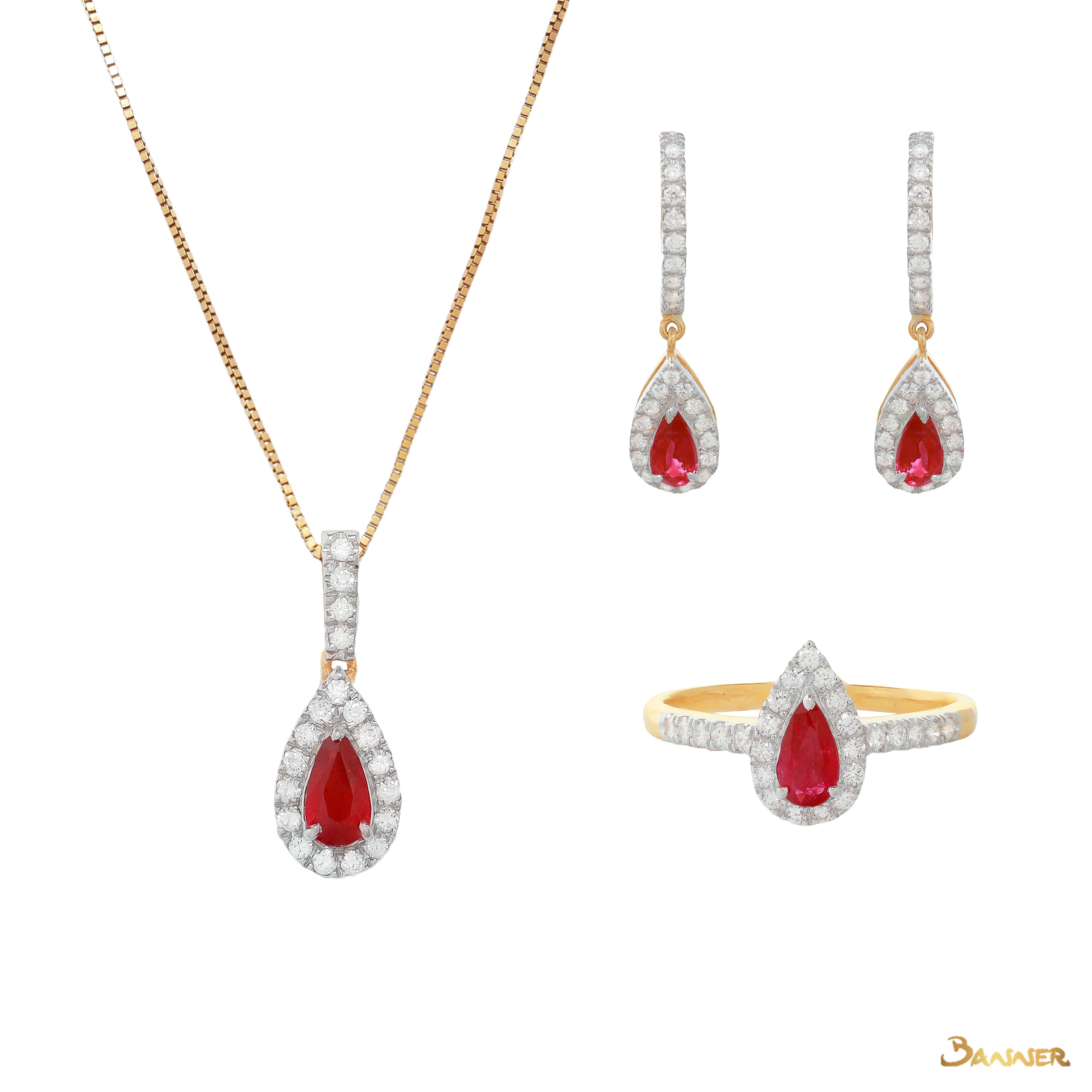 Ruby and Diamond Droplet Set