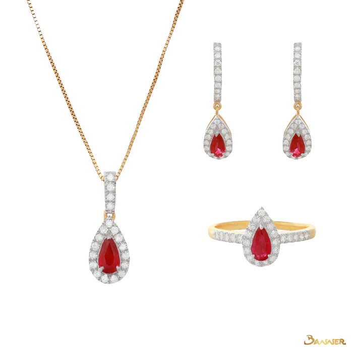 Ruby and Diamond Droplet Set
